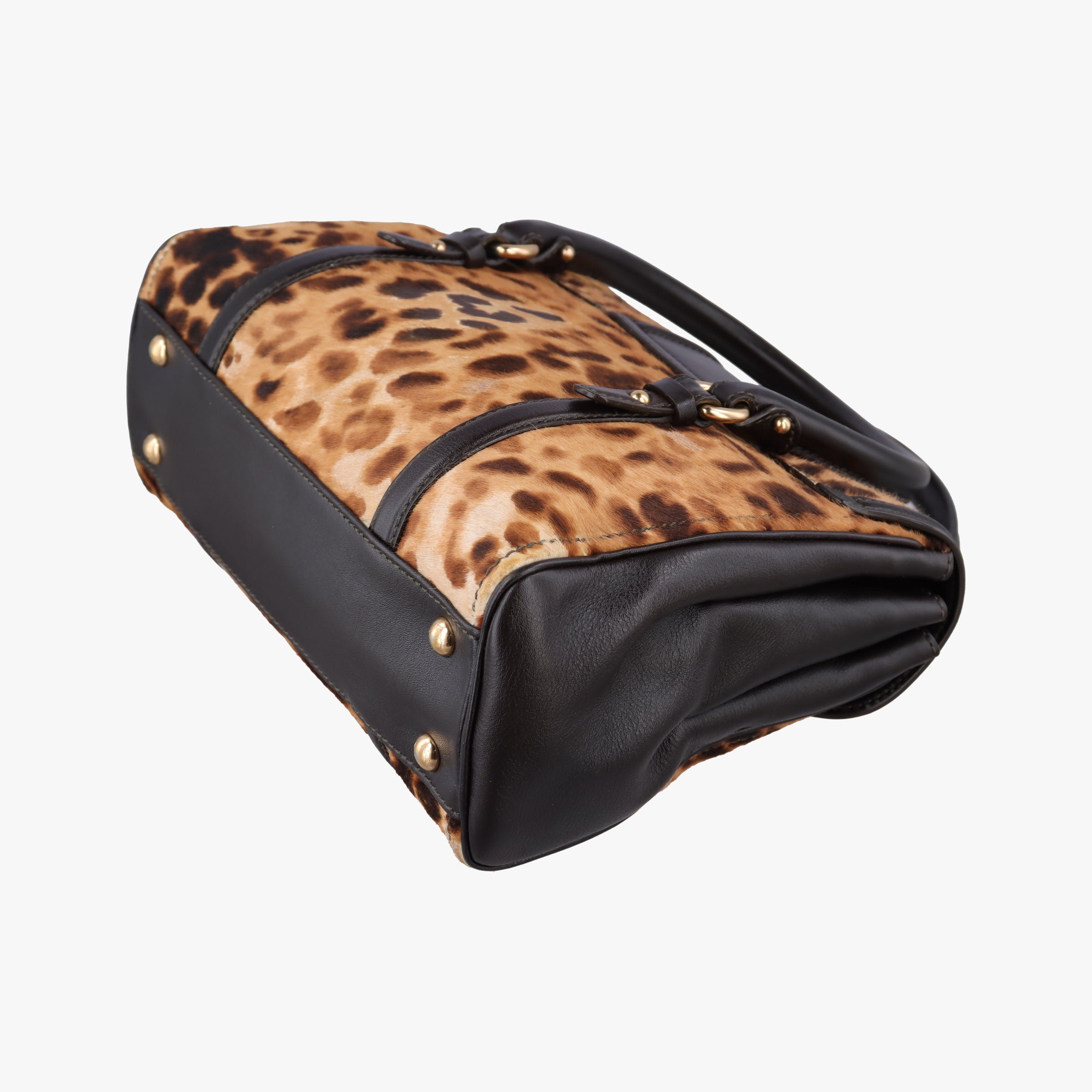 Pre-owned Ferragamo Vara Bow Brown x Black ponyhair  handbag | stylenewstar