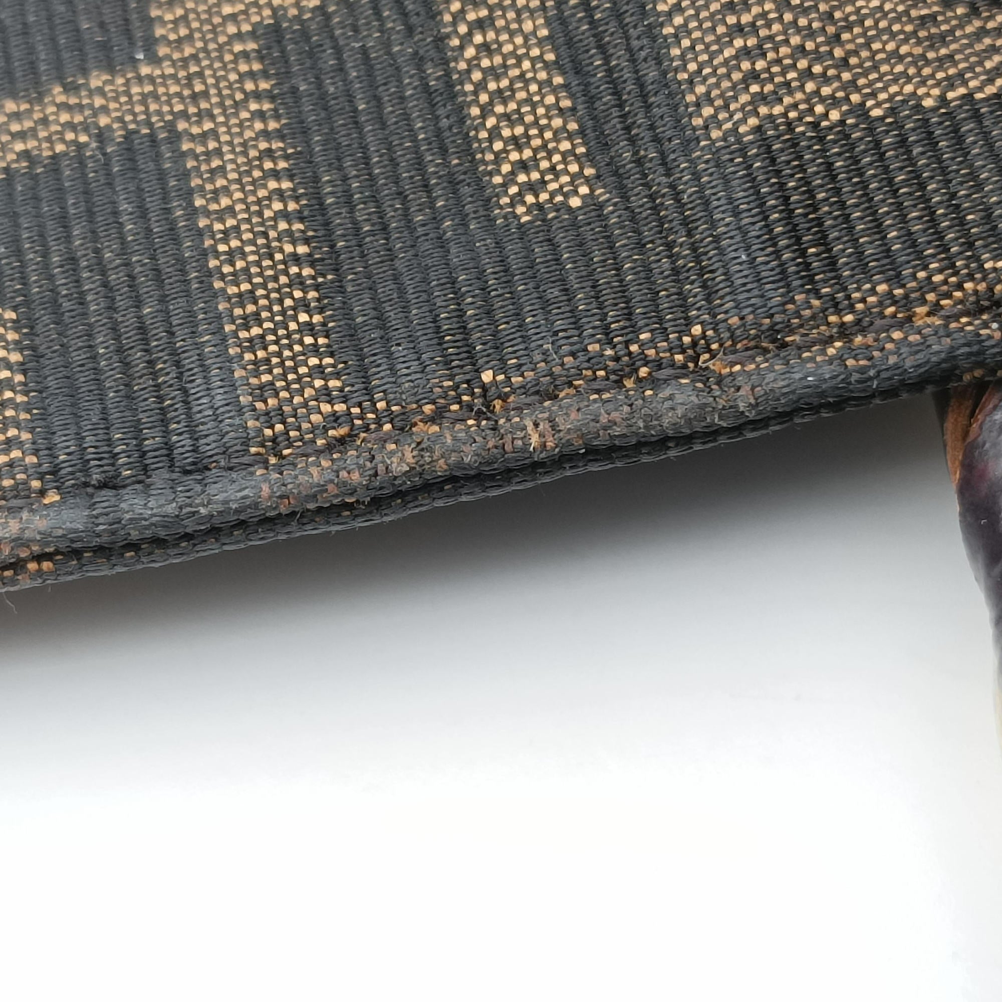 Pre-owned Fendi Mia Flap Brown Jacquard 8BT163 shoulderbag | stylenewstar