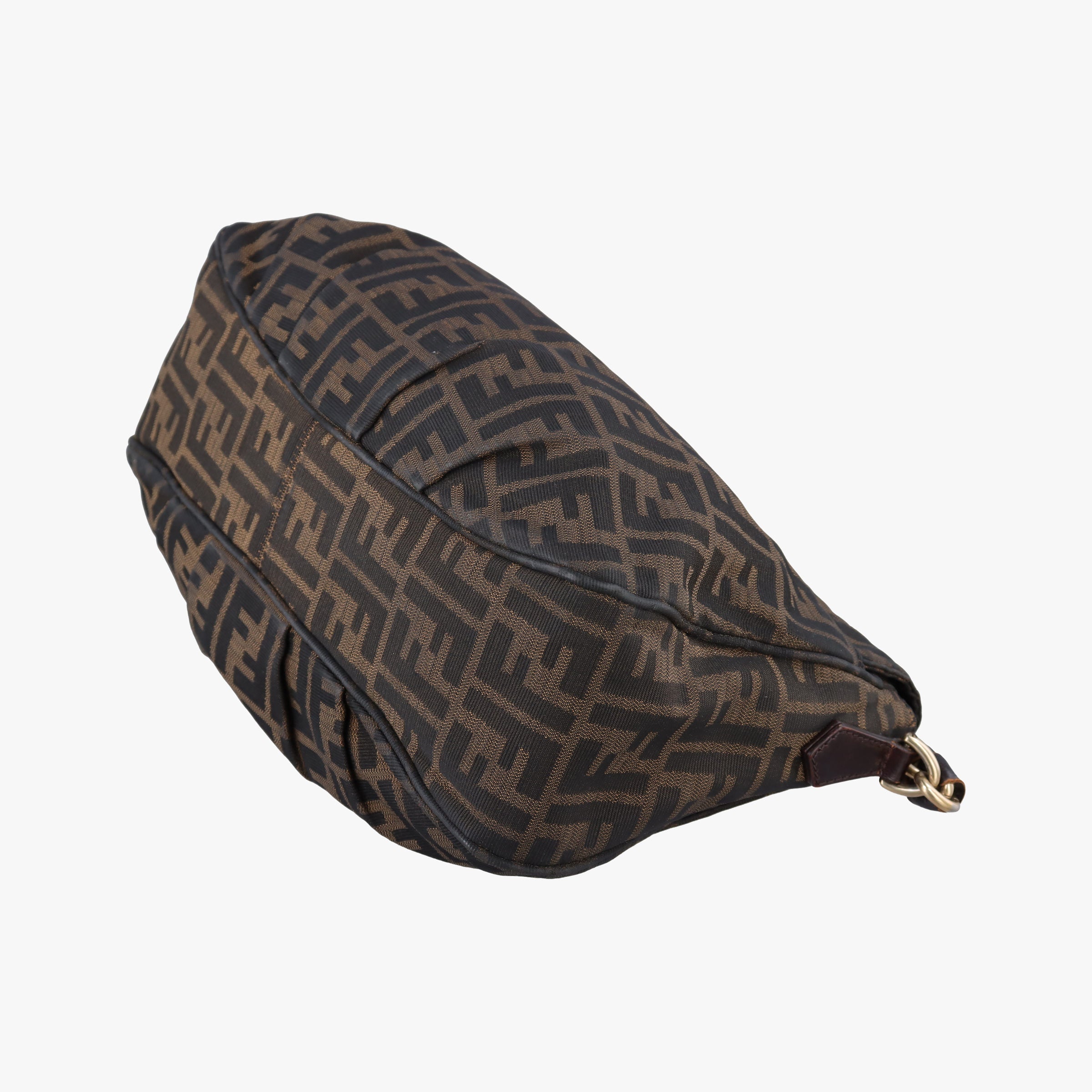 Pre-owned Fendi Mia Flap Brown Jacquard 8BT163 shoulderbag | stylenewstar