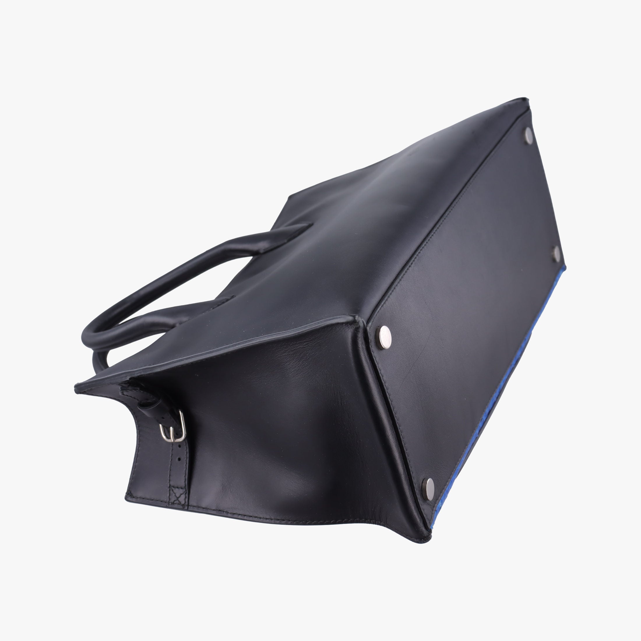 Pre-owned Balenciaga Padlock Blue Python Skin × Calfskin  shoulderbag | stylenewstar