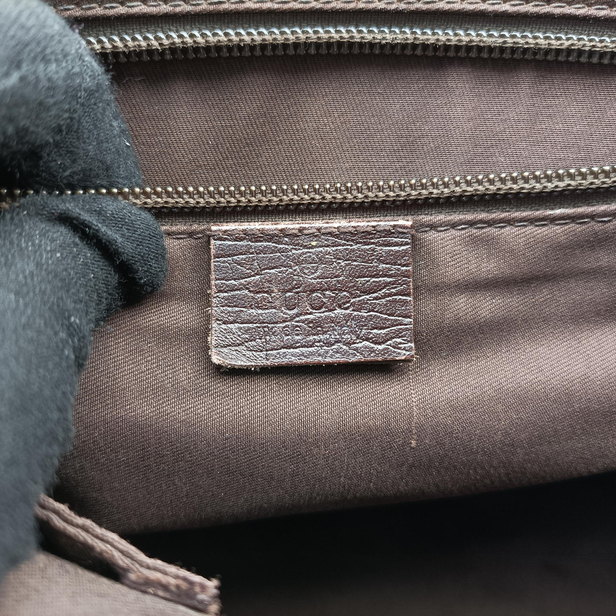 Secondhand Gucci GG Supreme Double Buckle Beige × Dark Brown PVC coated canvas 122373 214397 shoulderbag | stylenewstar