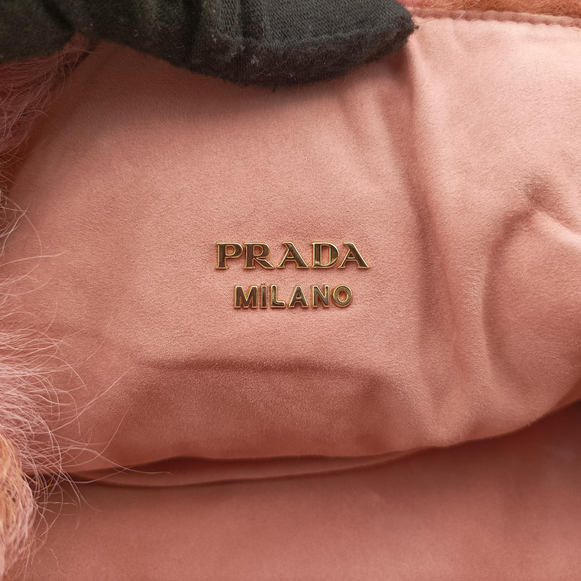 Pre-owned Prada Avant Garde Begonia Pink × Camel Brown × Purple Montone Shearling  handbag | stylenewstar