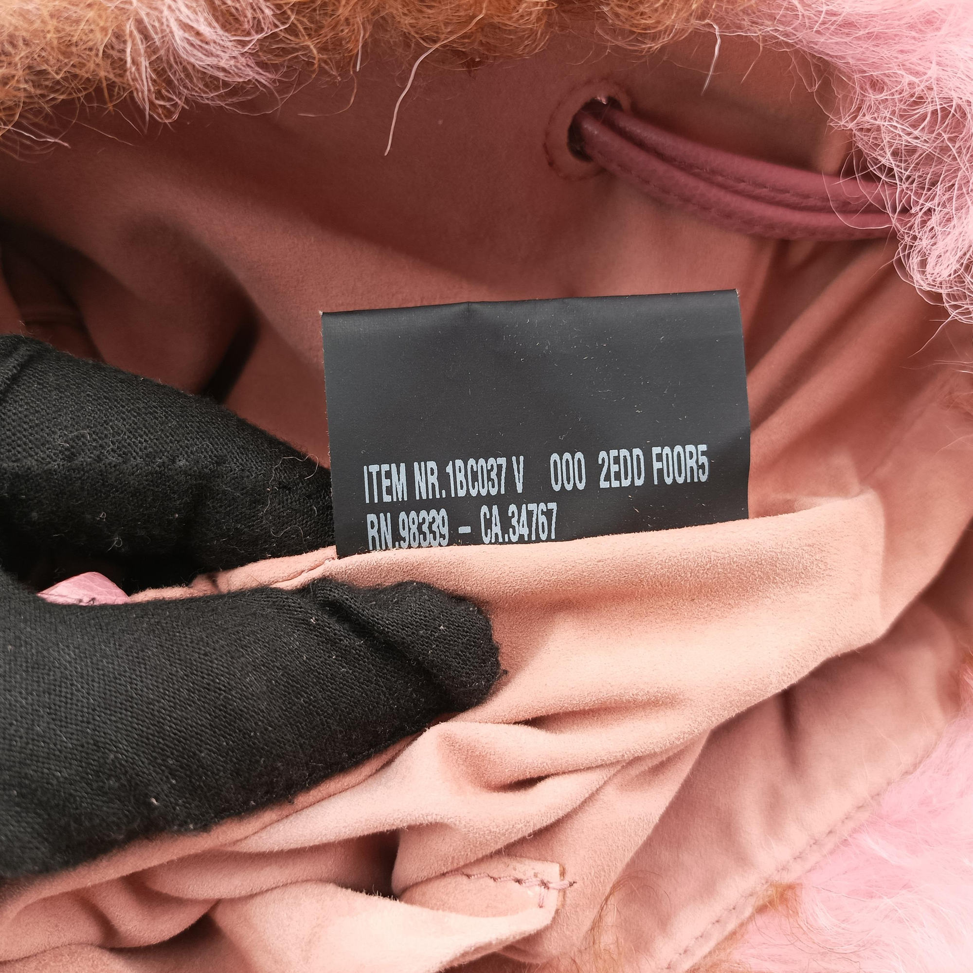 Pre-owned Prada Avant Garde Begonia Pink × Camel Brown × Purple Montone Shearling  handbag | stylenewstar
