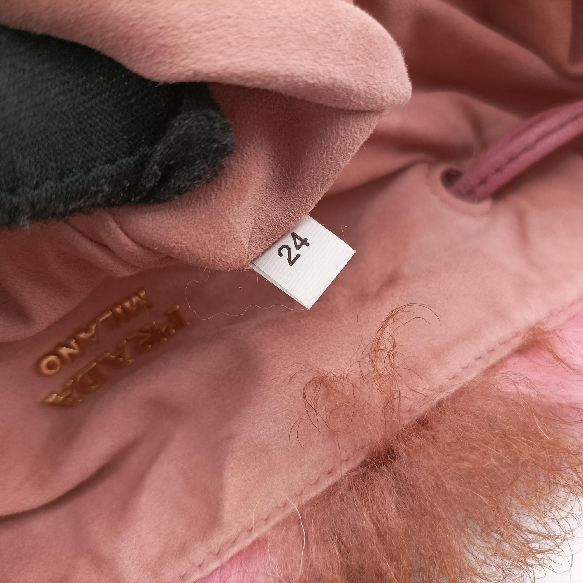 Pre-owned Prada Avant Garde Begonia Pink × Camel Brown × Purple Montone Shearling  handbag | stylenewstar