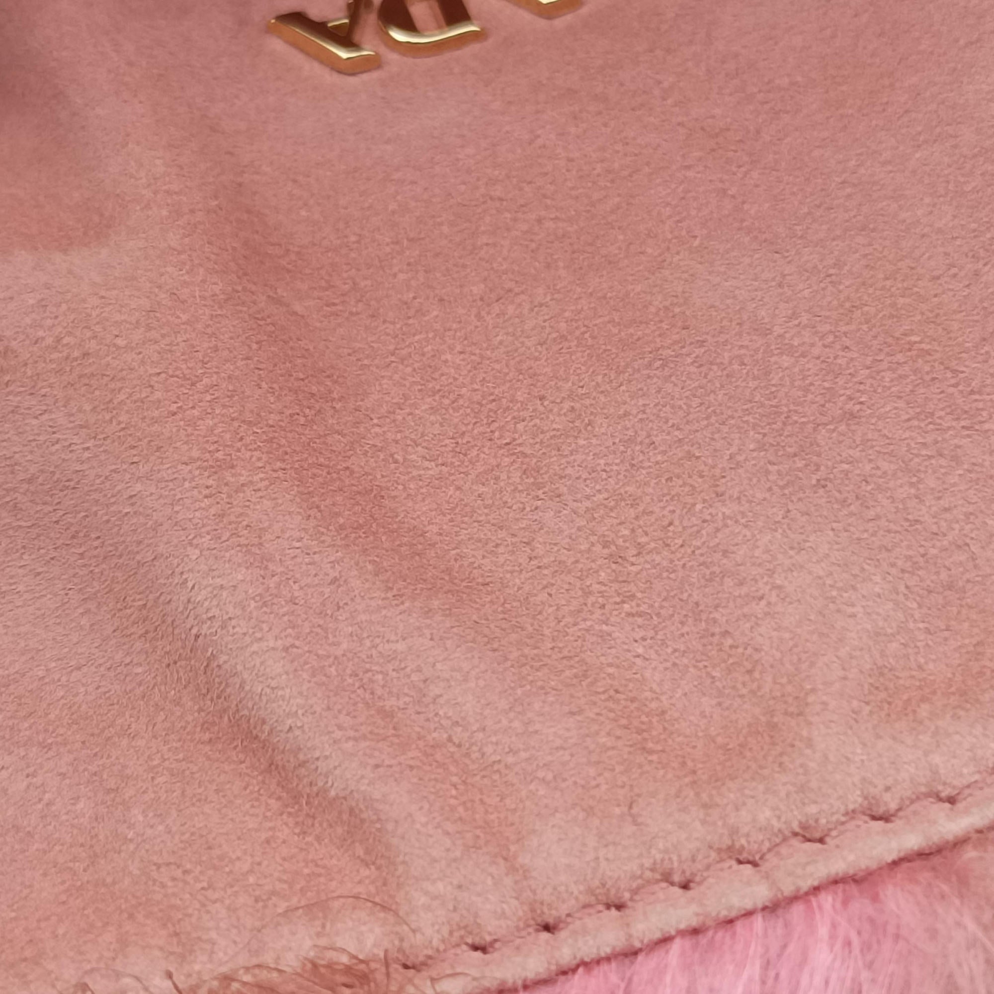 Pre-owned Prada Avant Garde Begonia Pink × Camel Brown × Purple Montone Shearling  handbag | stylenewstar