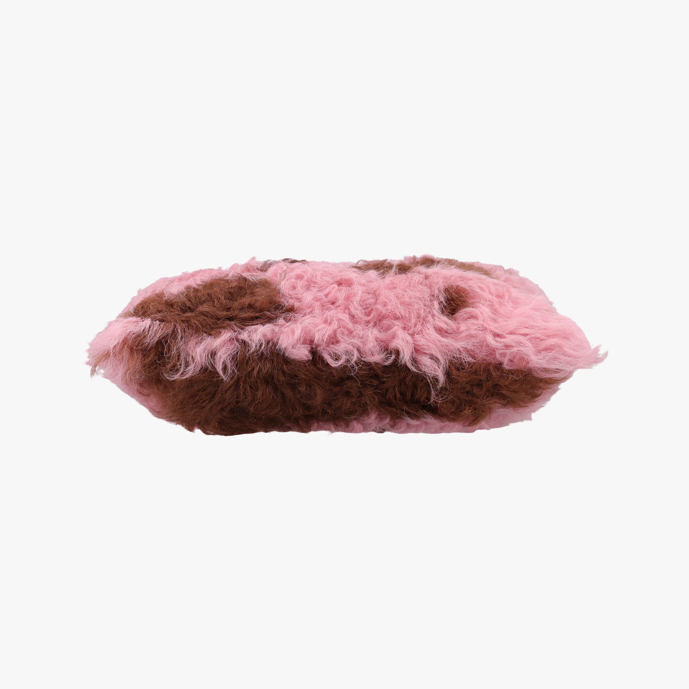 Pre-owned Prada Avant Garde Begonia Pink × Camel Brown × Purple Montone Shearling  handbag | stylenewstar