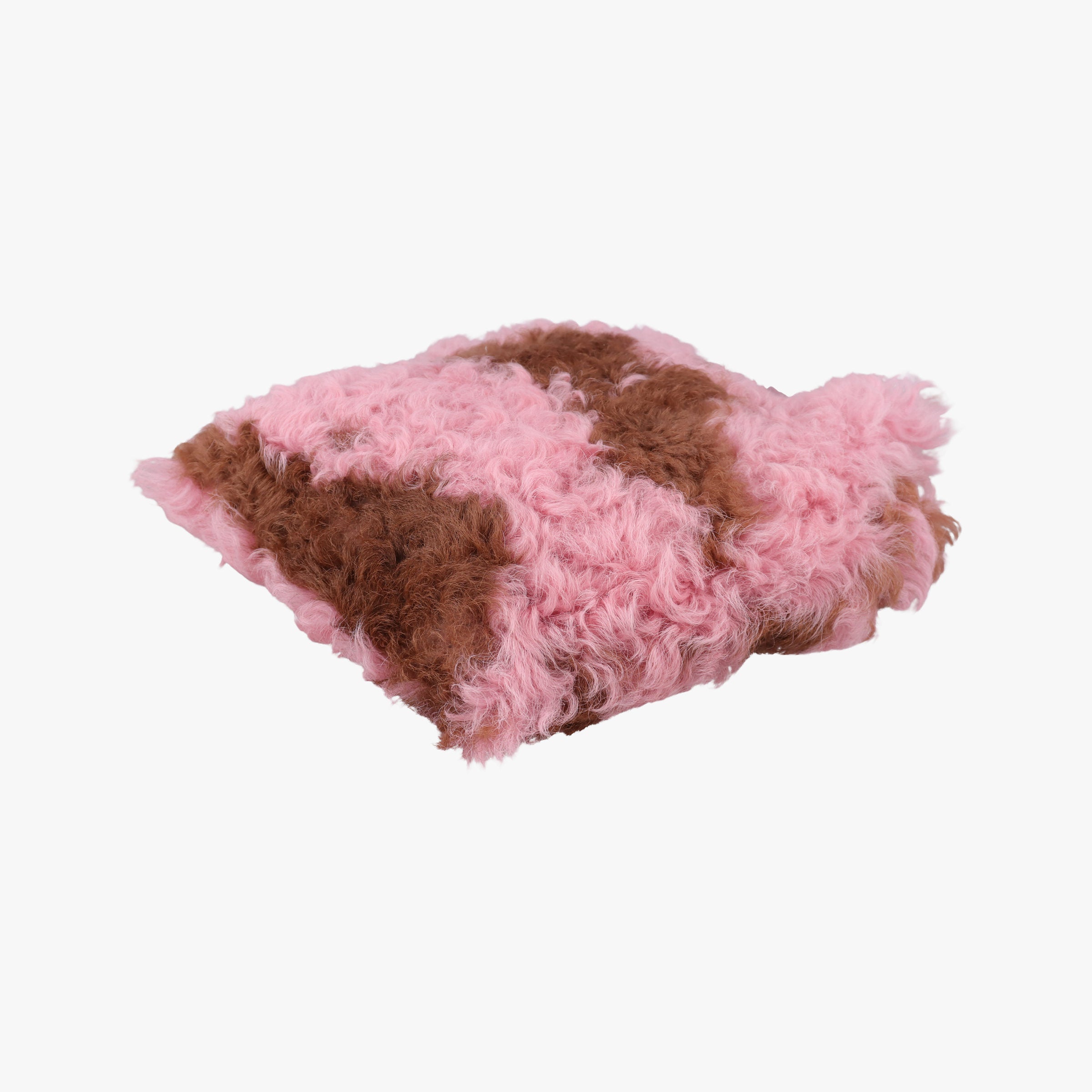Pre-owned Prada Avant Garde Begonia Pink × Camel Brown × Purple Montone Shearling  handbag | stylenewstar