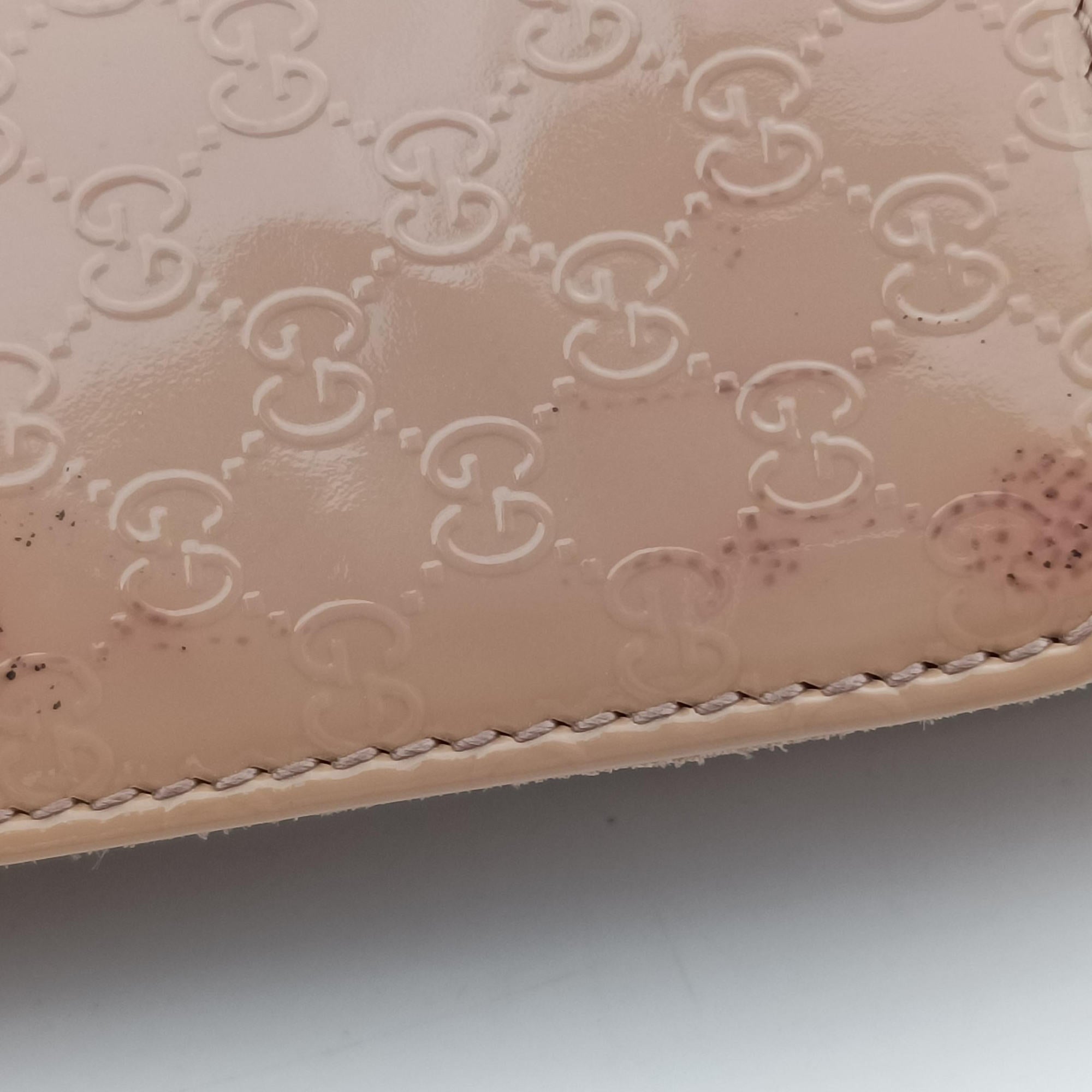 Secondhand Gucci Microguccissima Broadway Camel Patent Leather 339249 long-wallet | stylenewstar