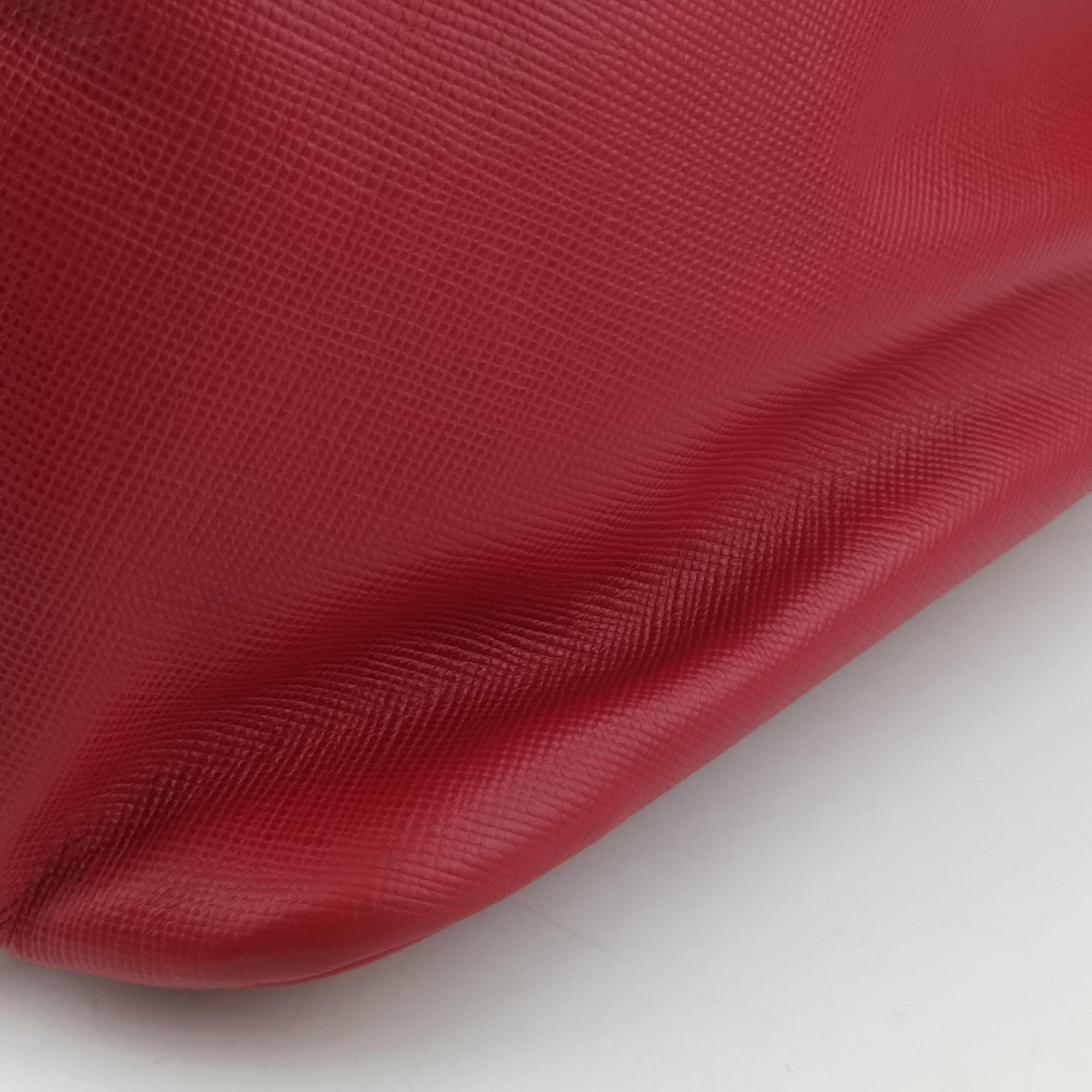 Pre-owned Prada Bicolor Cuir Double Red SAFFIANO Leather  shoulderbag | stylenewstar