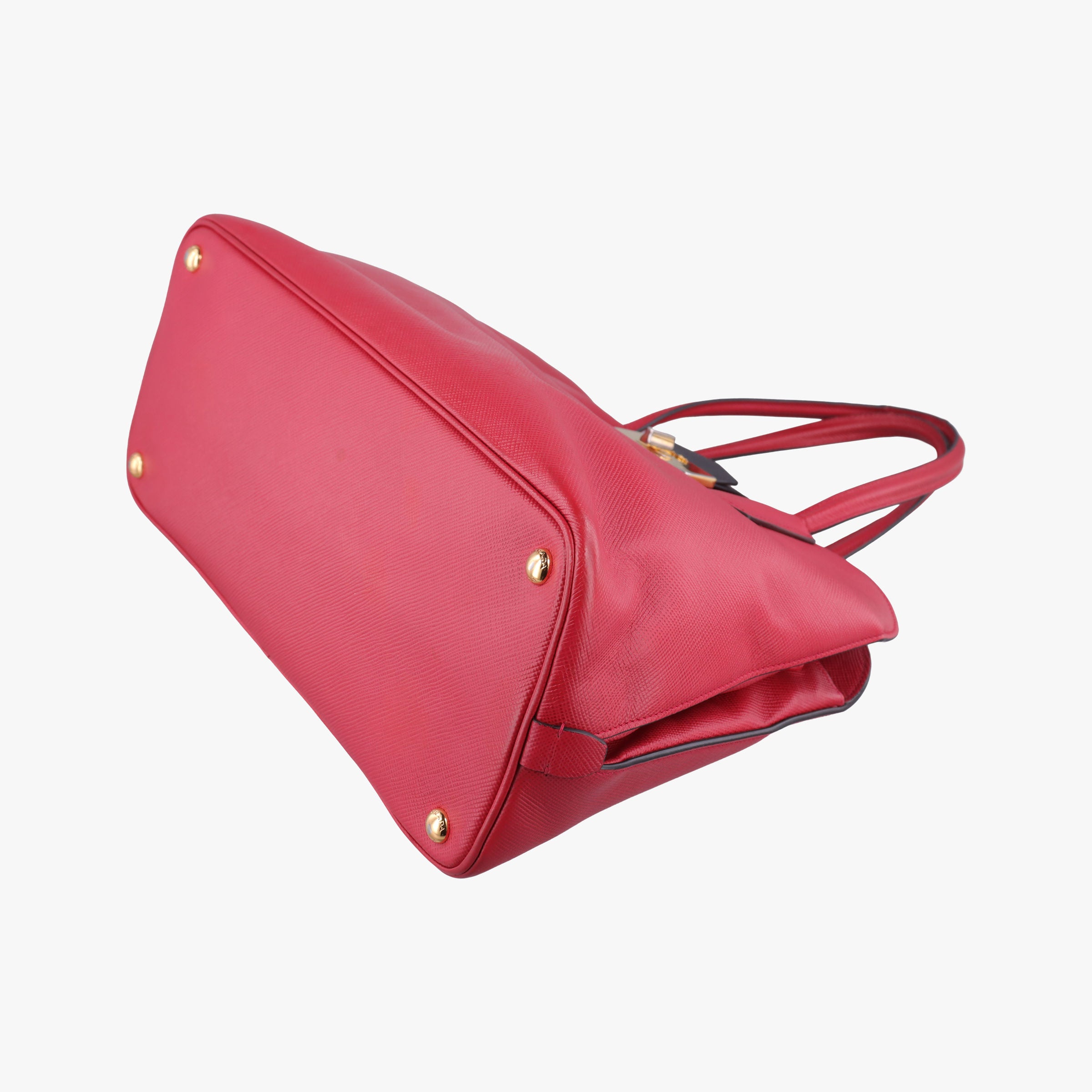 Pre-owned Prada Bicolor Cuir Double Red SAFFIANO Leather  shoulderbag | stylenewstar
