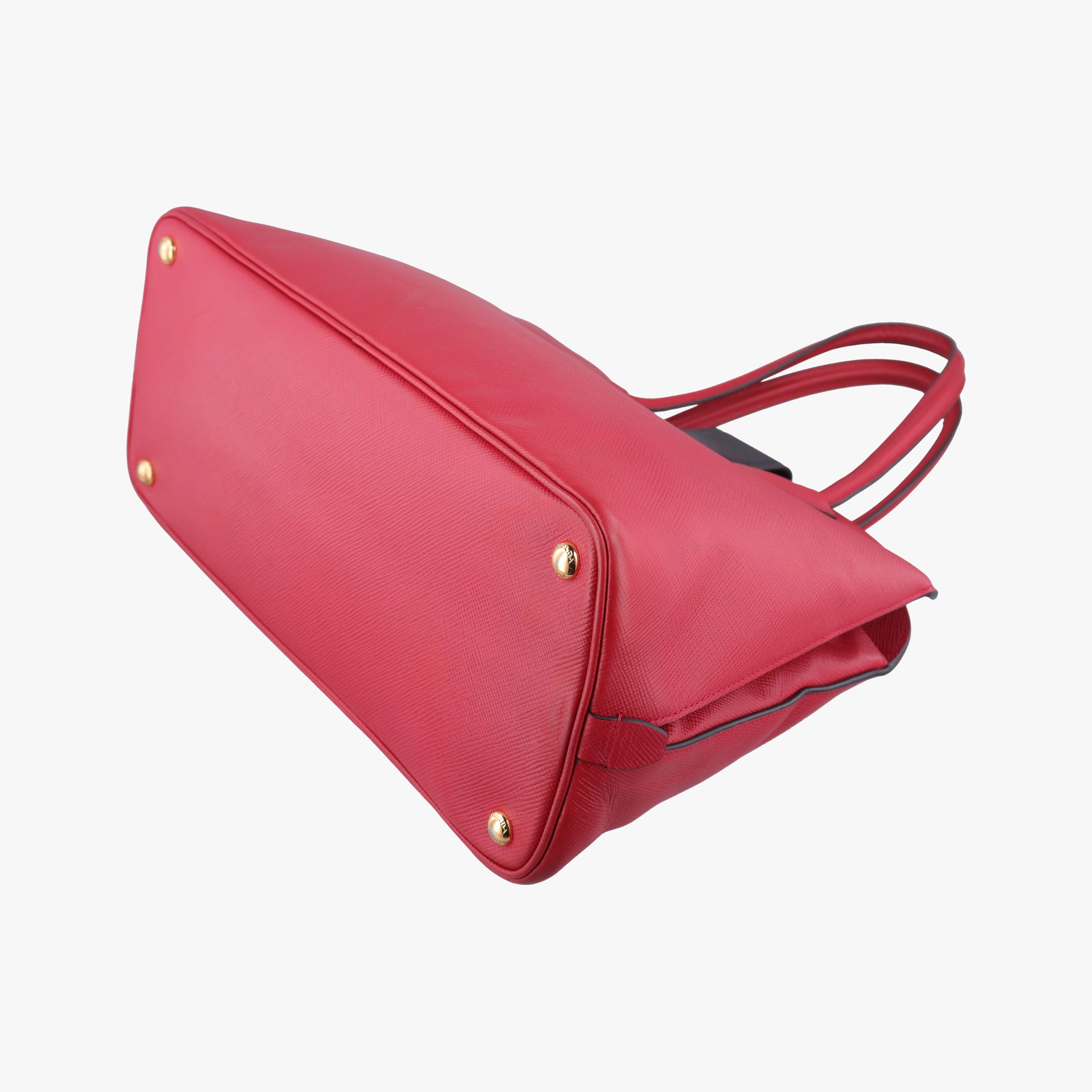 Pre-owned Prada Bicolor Cuir Double Red SAFFIANO Leather  shoulderbag | stylenewstar