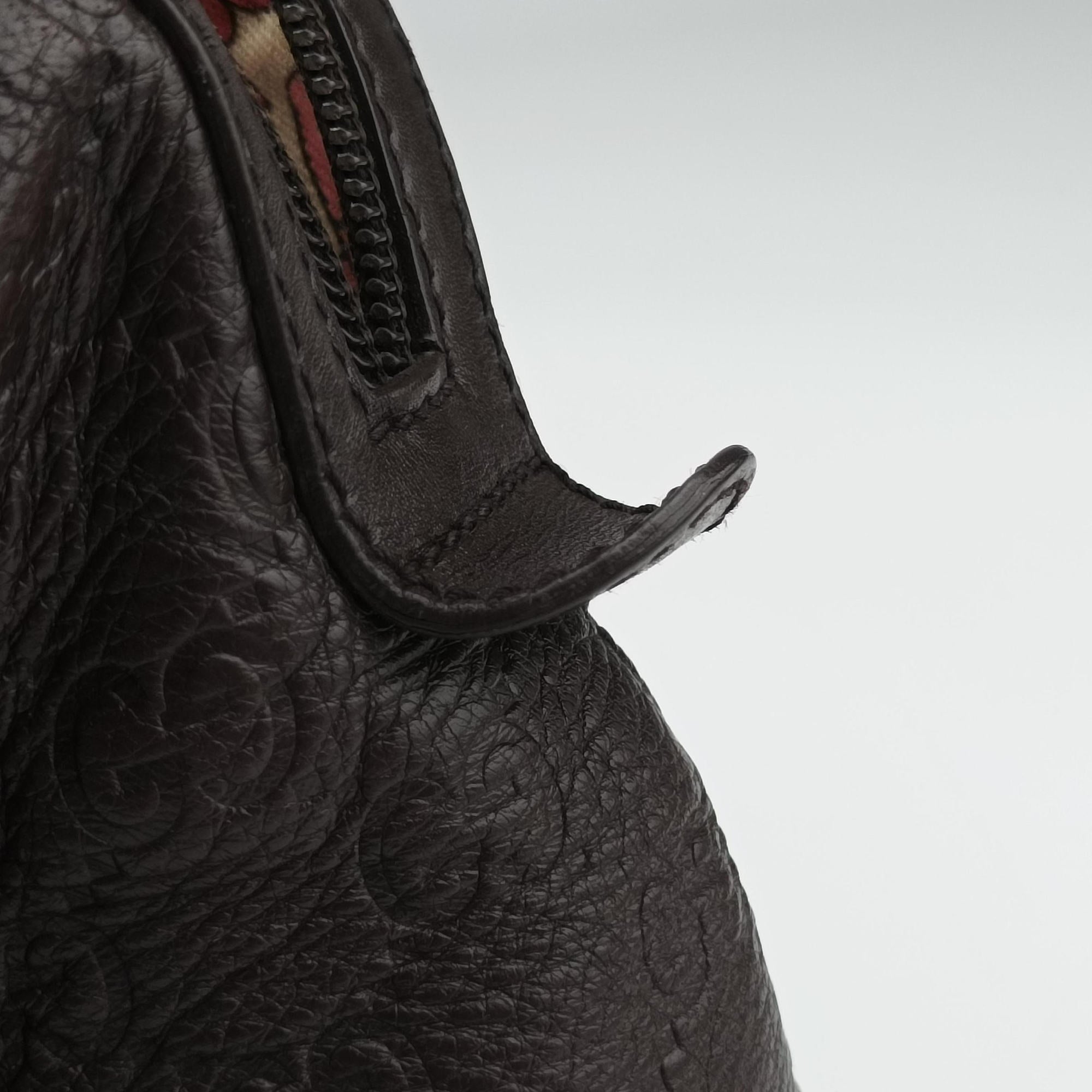 Pre-owned Gucci GG Guccissima Boston Brown leather 257289 shoulderbag | stylenewstar