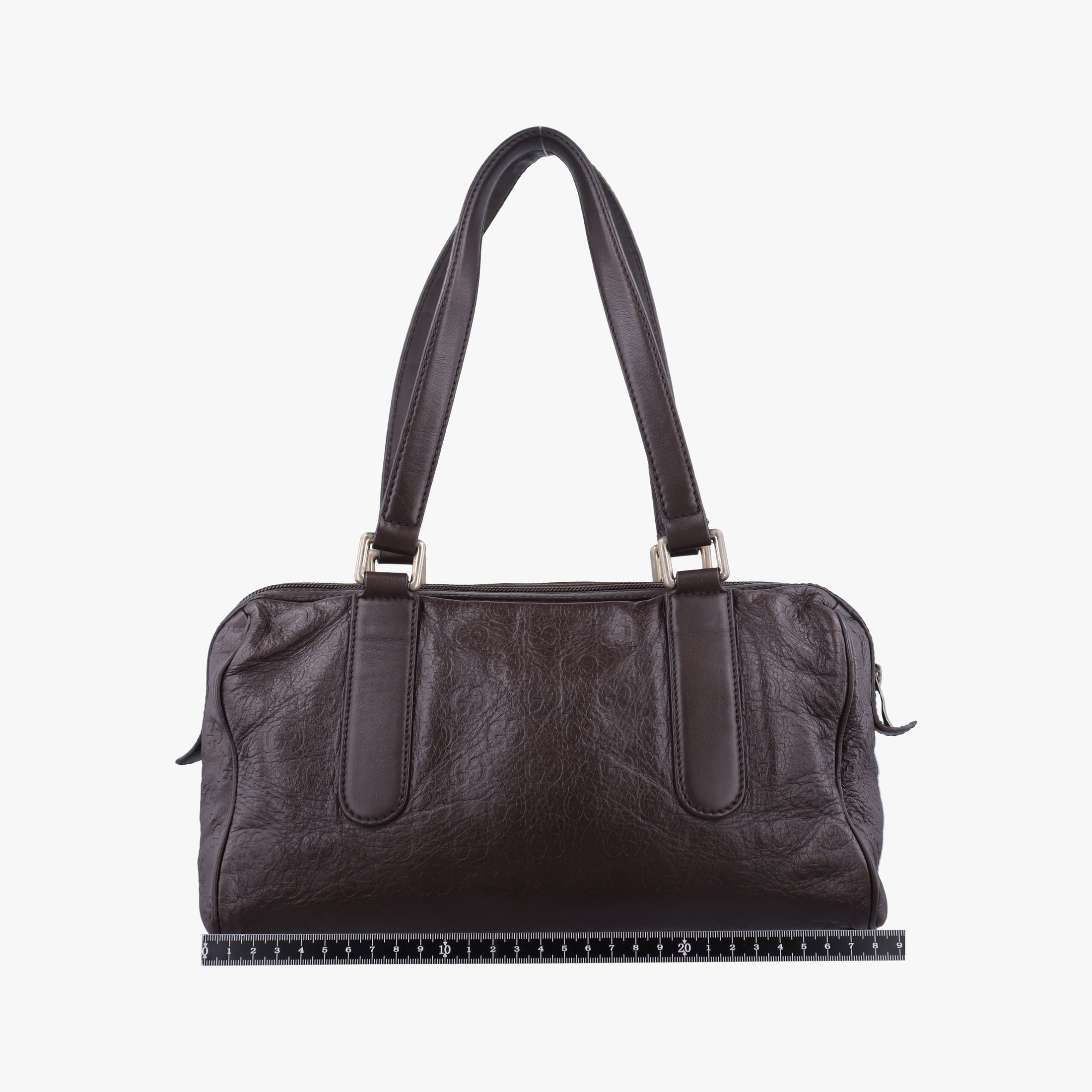 Pre-owned Gucci GG Guccissima Boston Brown leather 257289 shoulderbag | stylenewstar