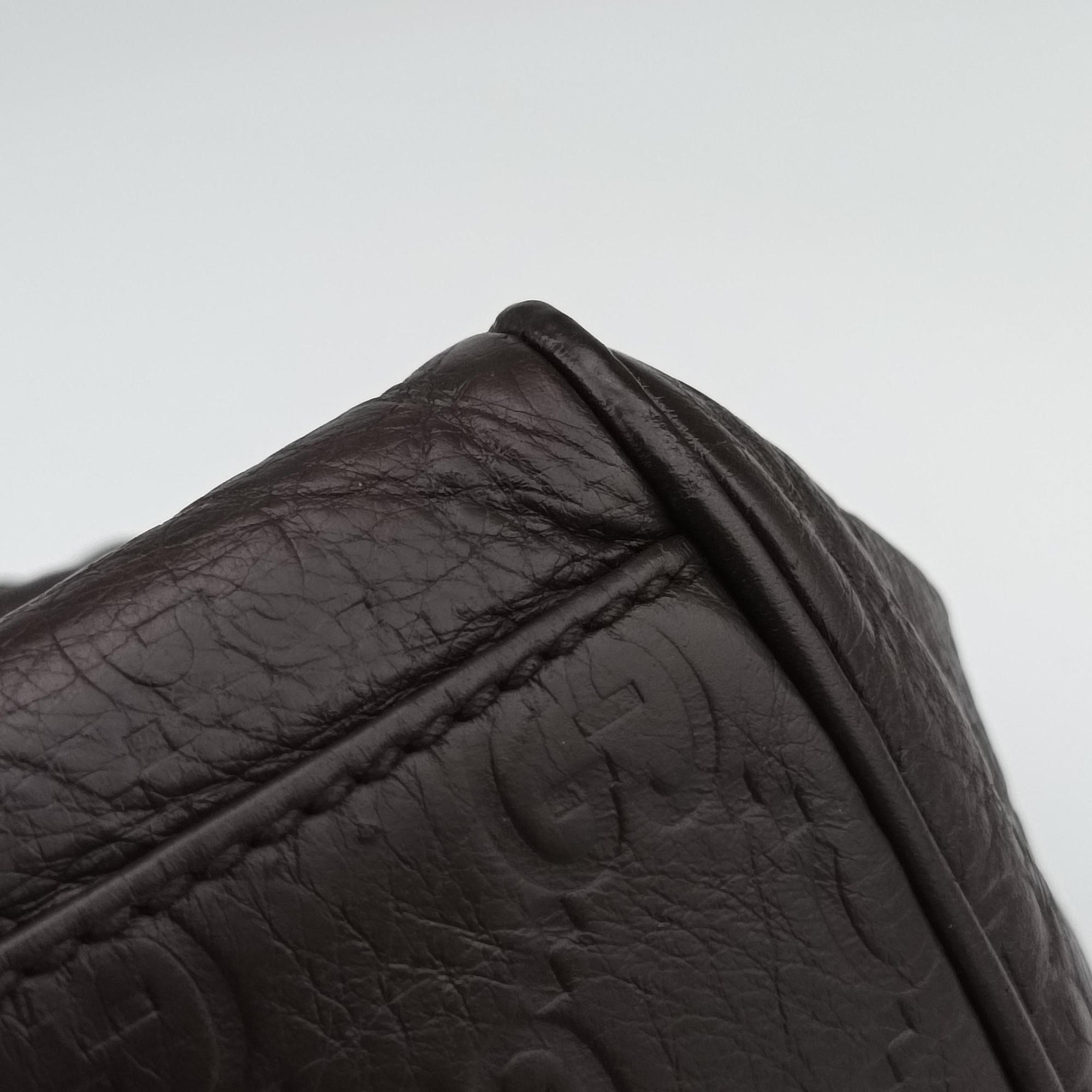 Pre-owned Gucci GG Guccissima Boston Brown leather 257289 shoulderbag | stylenewstar
