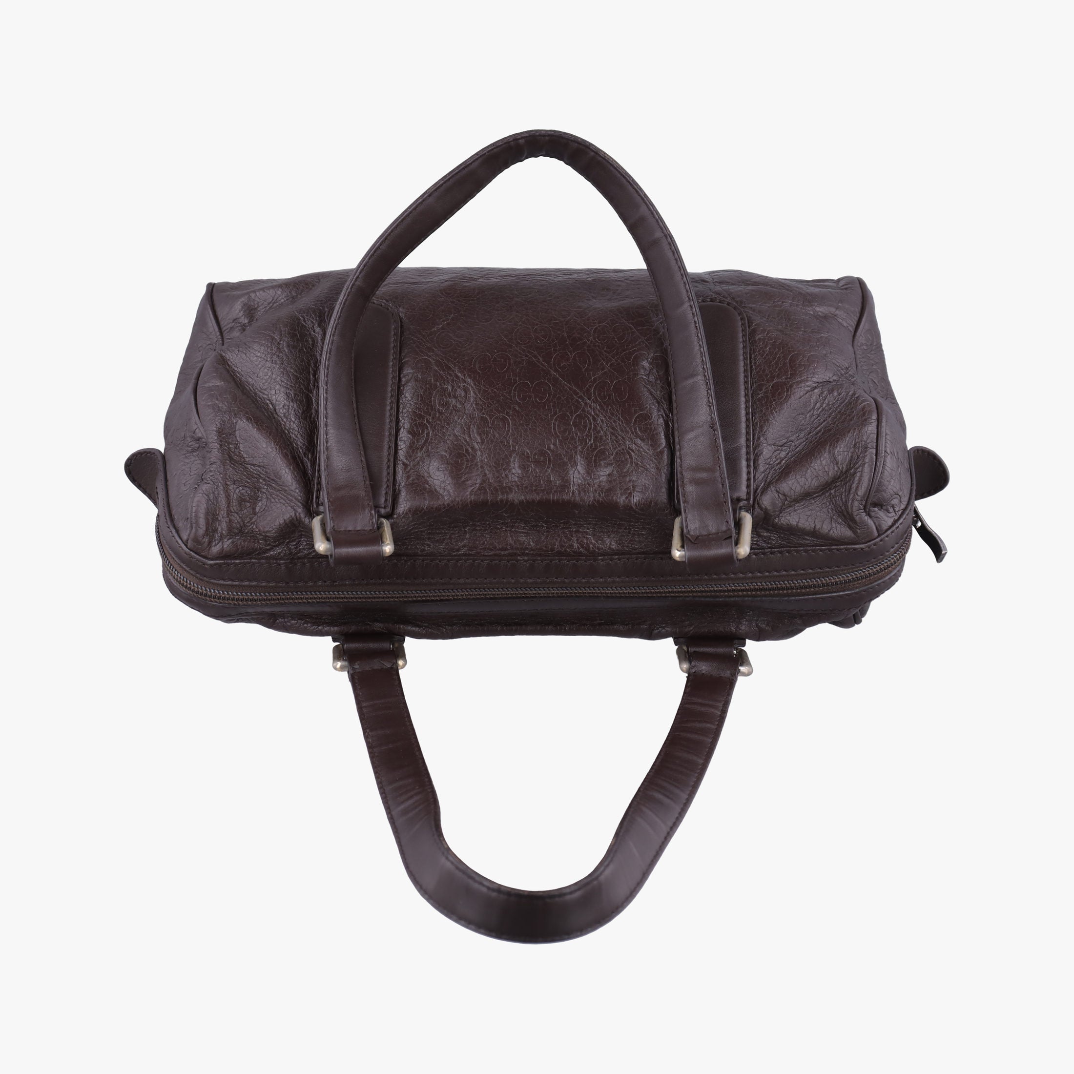Pre-owned Gucci GG Guccissima Boston Brown leather 257289 shoulderbag | stylenewstar