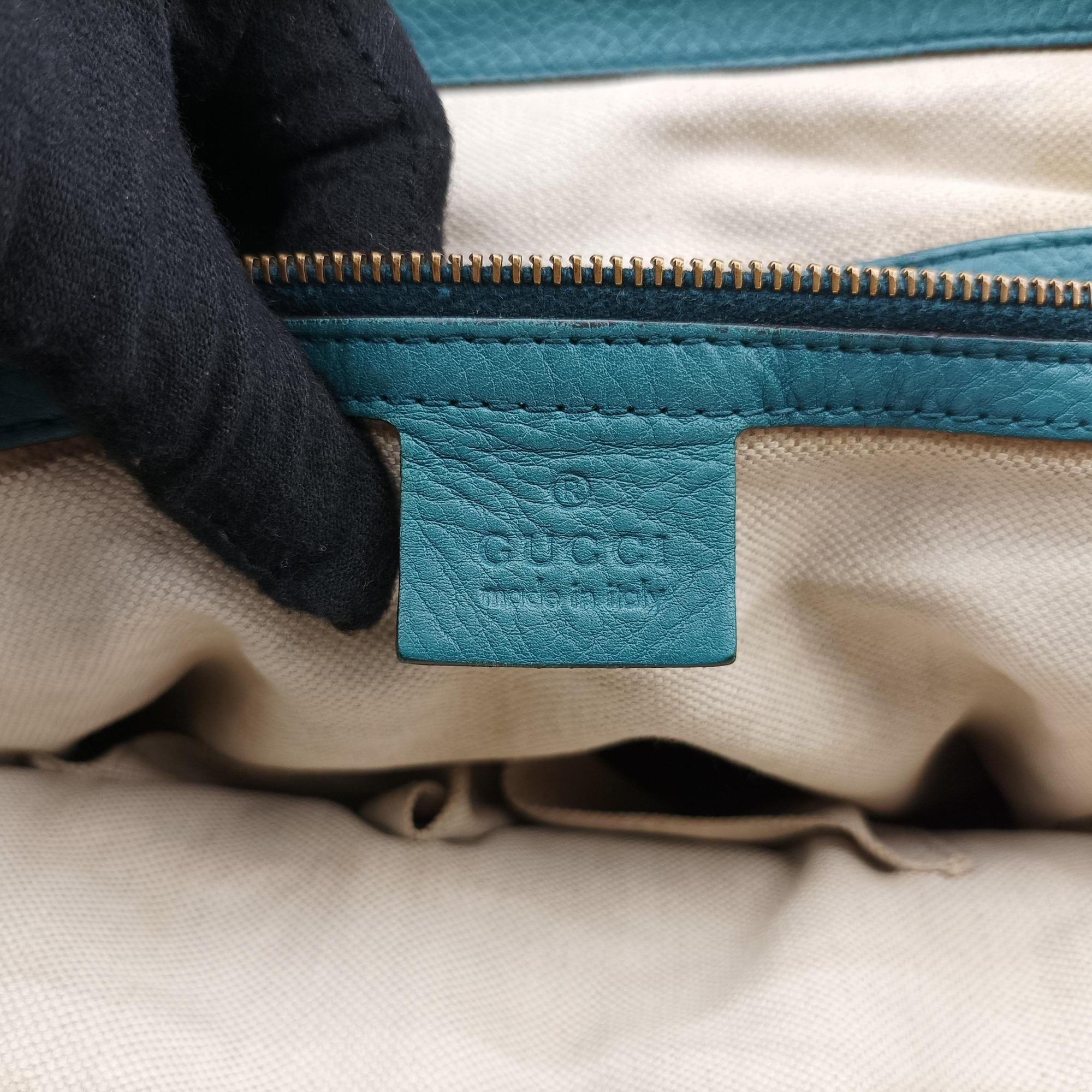 Pre-owned Gucci Ride Teal Leather 269963 shoulderbag | stylenewstar
