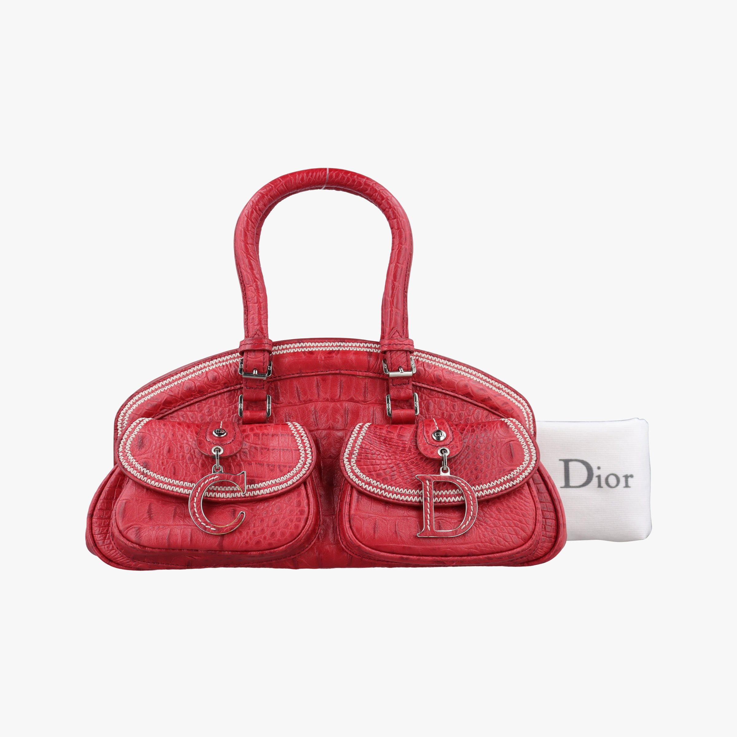 Secondhand Christian Dior Detective Red Leather  handbag | stylenewstar