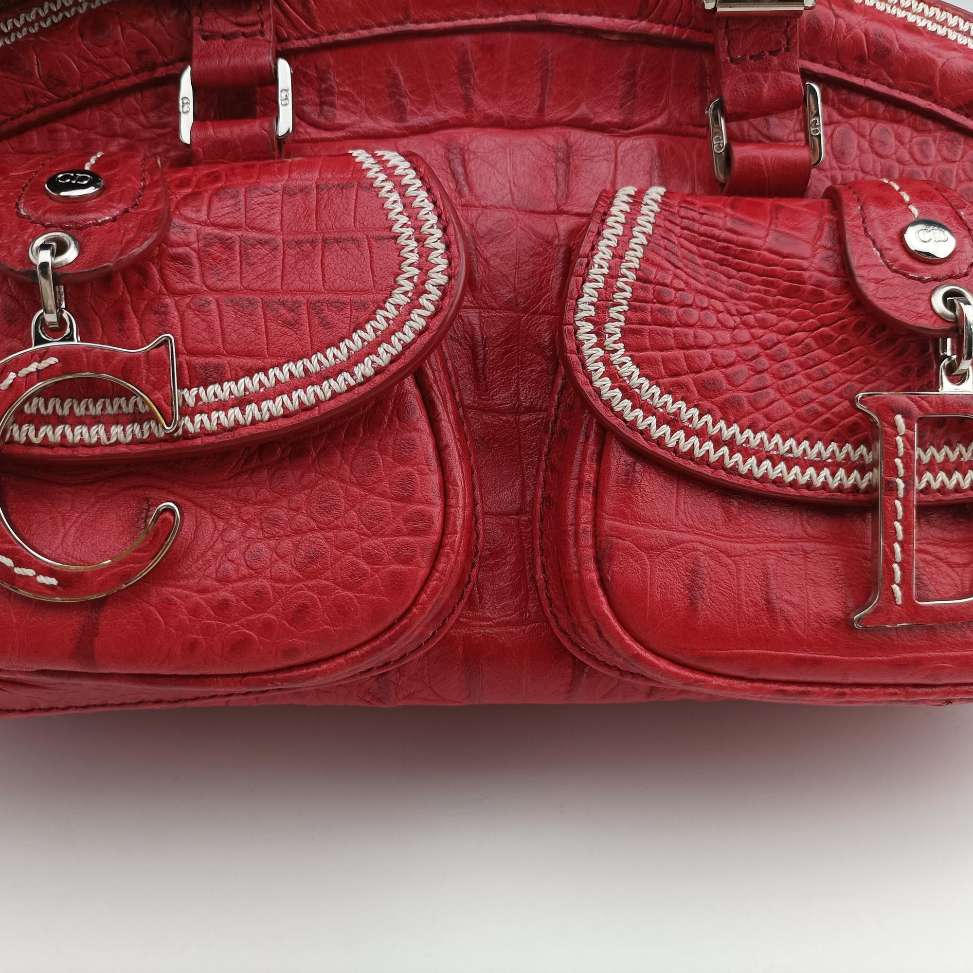 Secondhand Christian Dior Detective Red Leather  handbag | stylenewstar