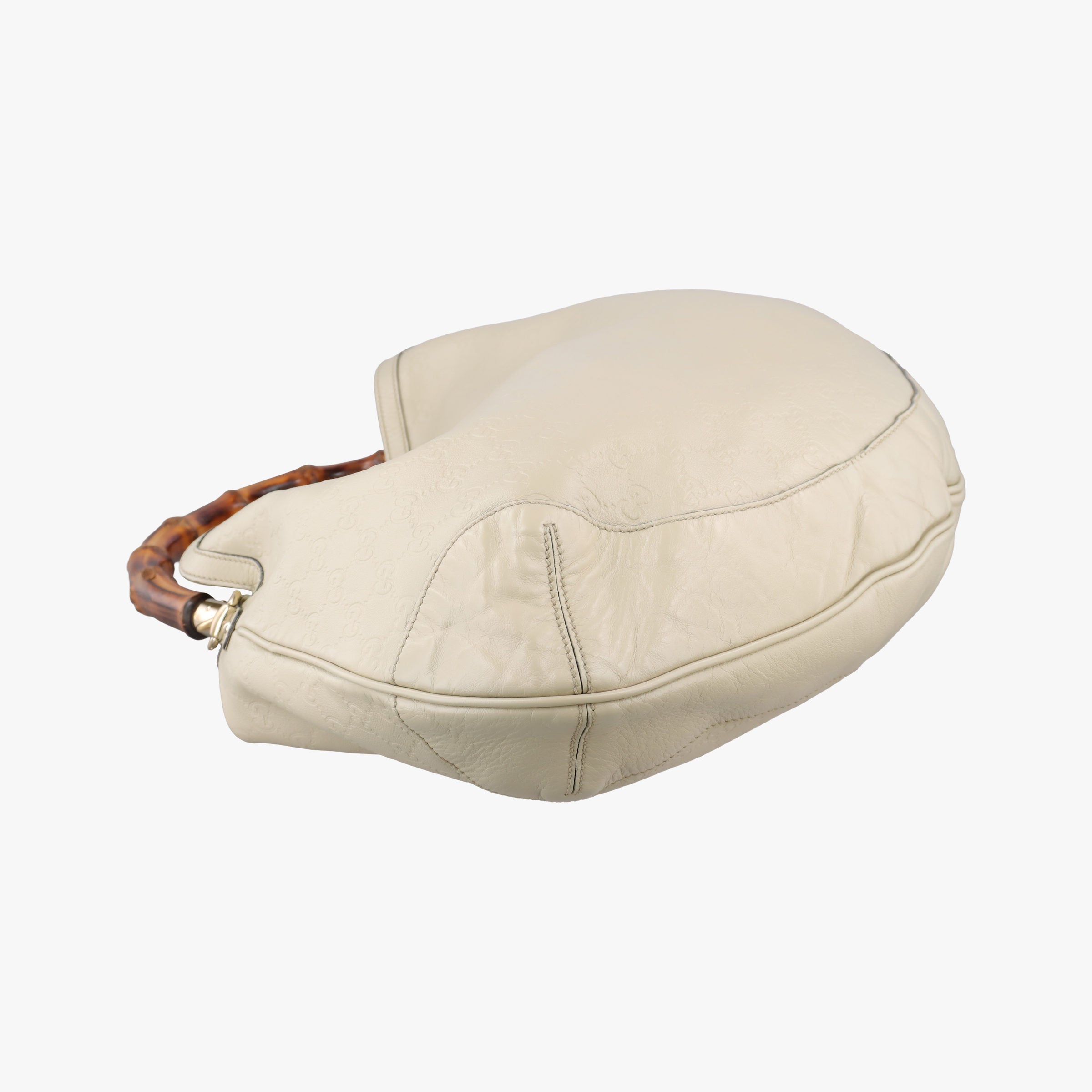 Pre-owned Gucci Bamboo White Leather 169976 shoulderbag | stylenewstar