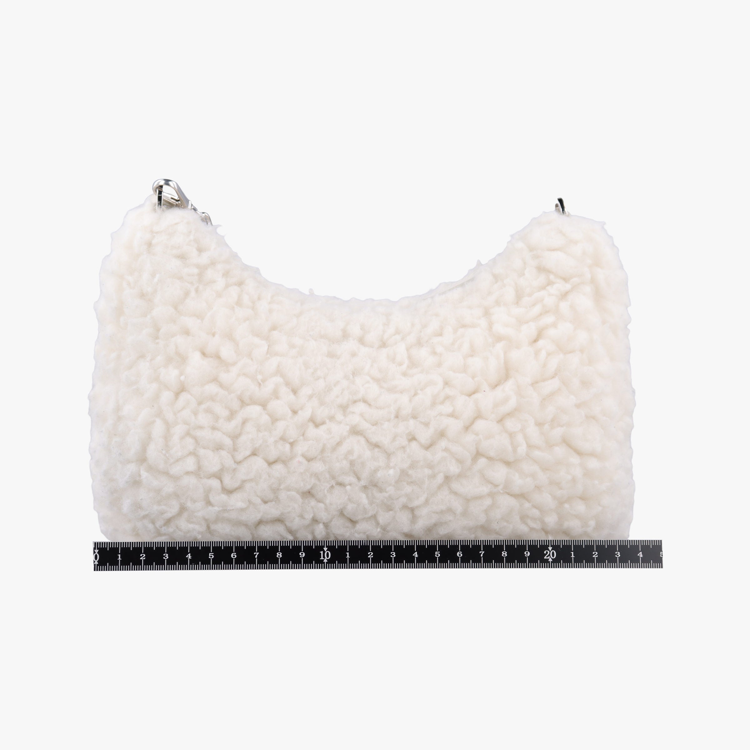 Pre-owned Prada Re-Edition 2005 White Wool 1NE515 shoulderbag | stylenewstar