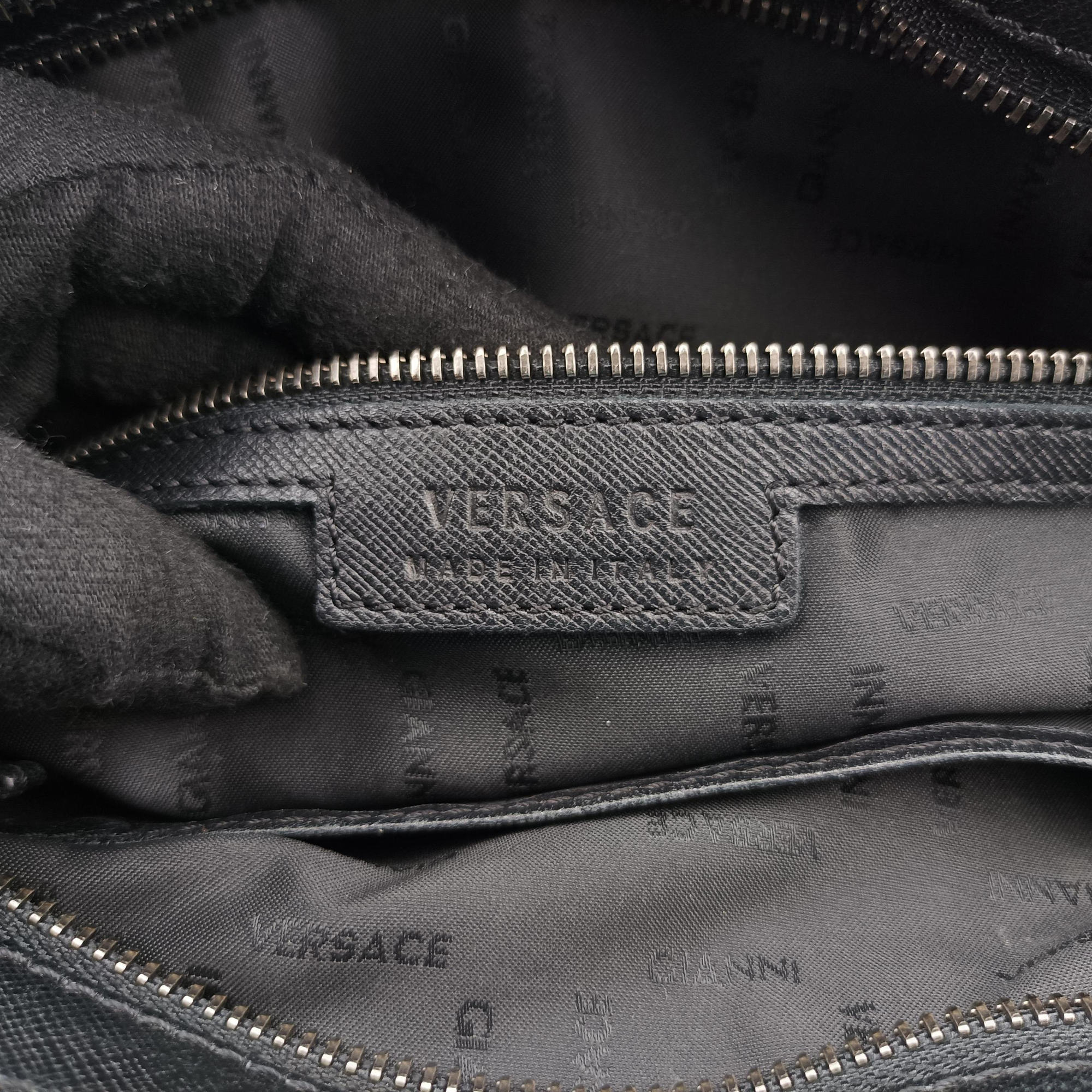 Vintage VERSACE Tote Black Leather  handbag | stylenewstar