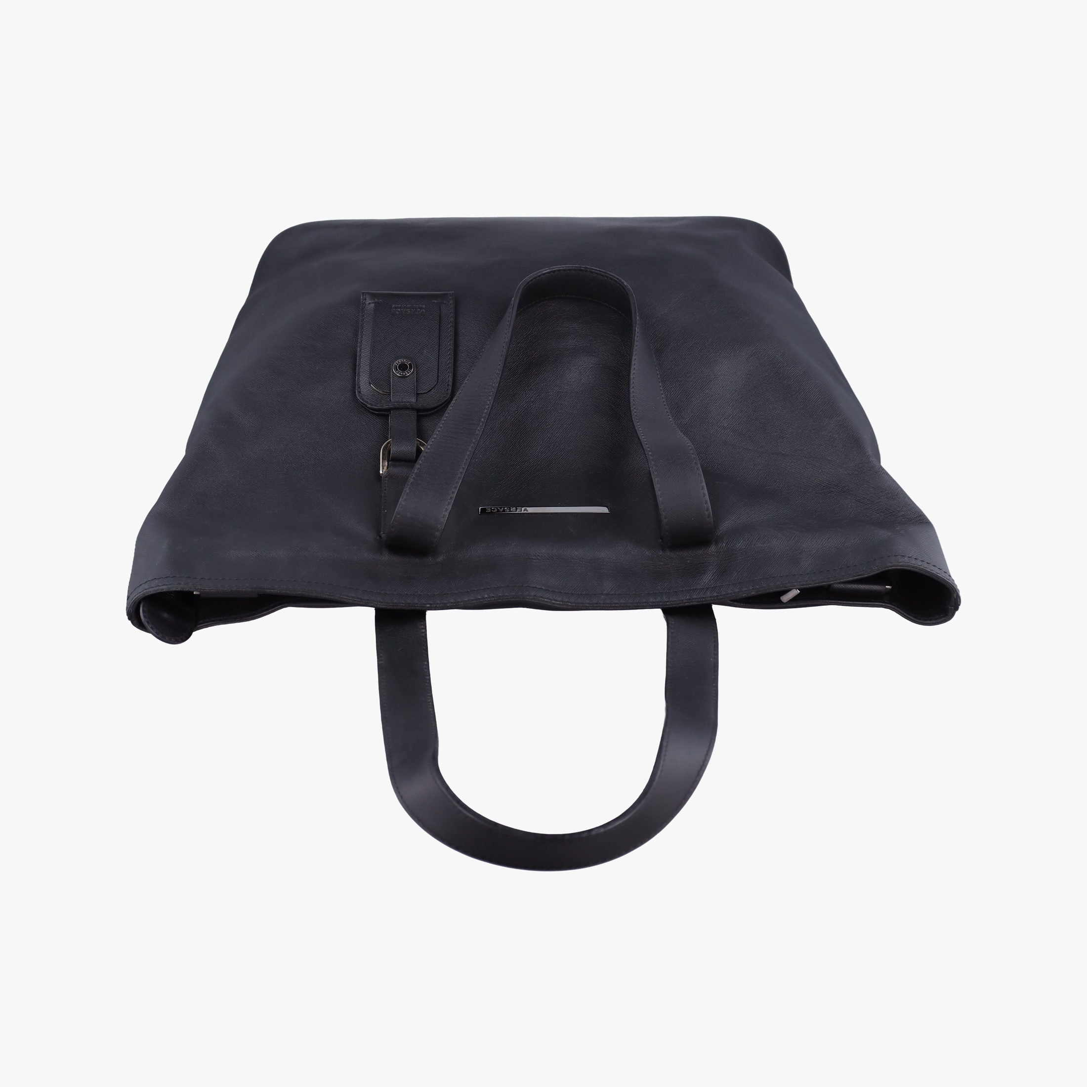 Vintage VERSACE Tote Black Leather  handbag | stylenewstar
