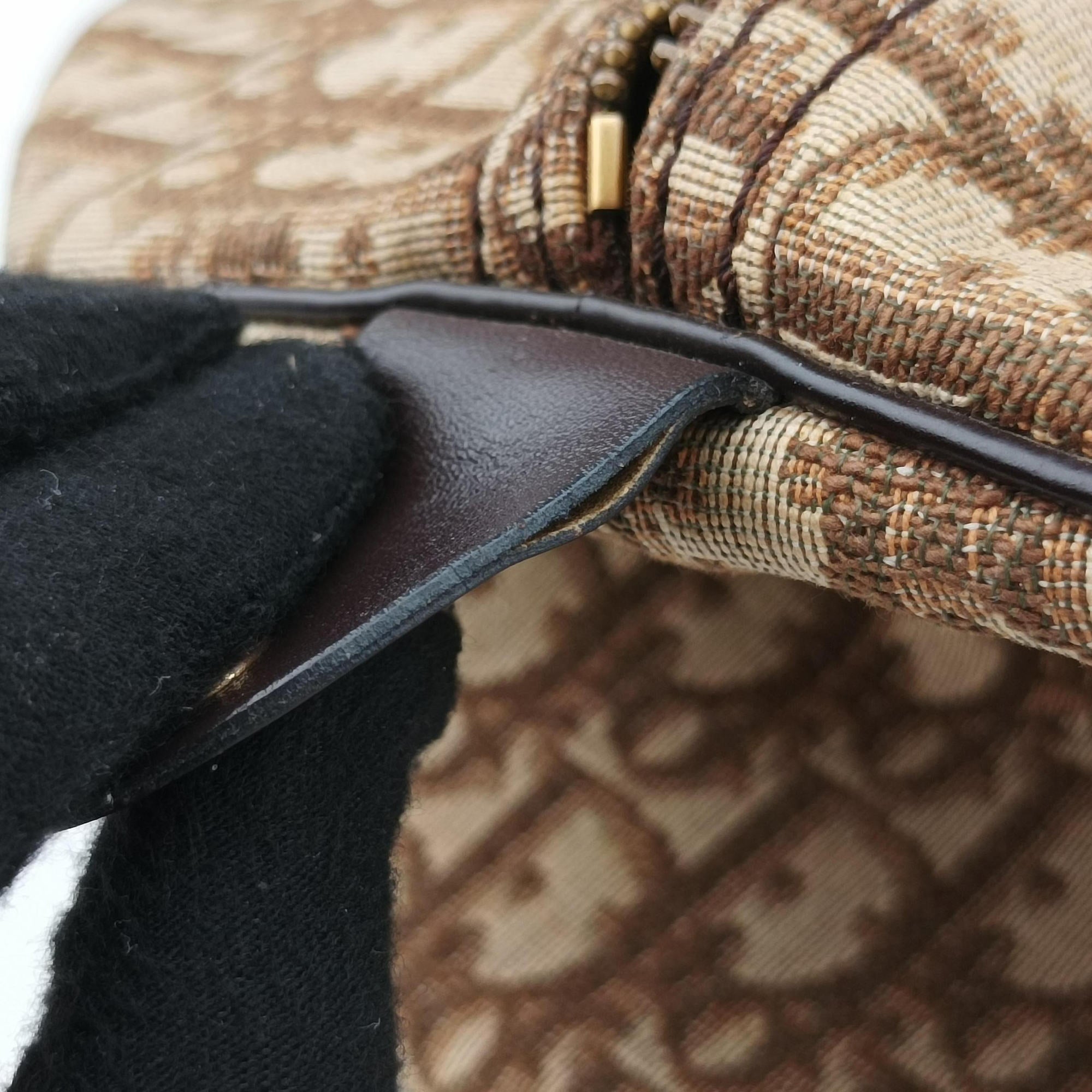 Pre-owned Christian Dior Trotter Brown Canvas×Leather  handbag | stylenewstar