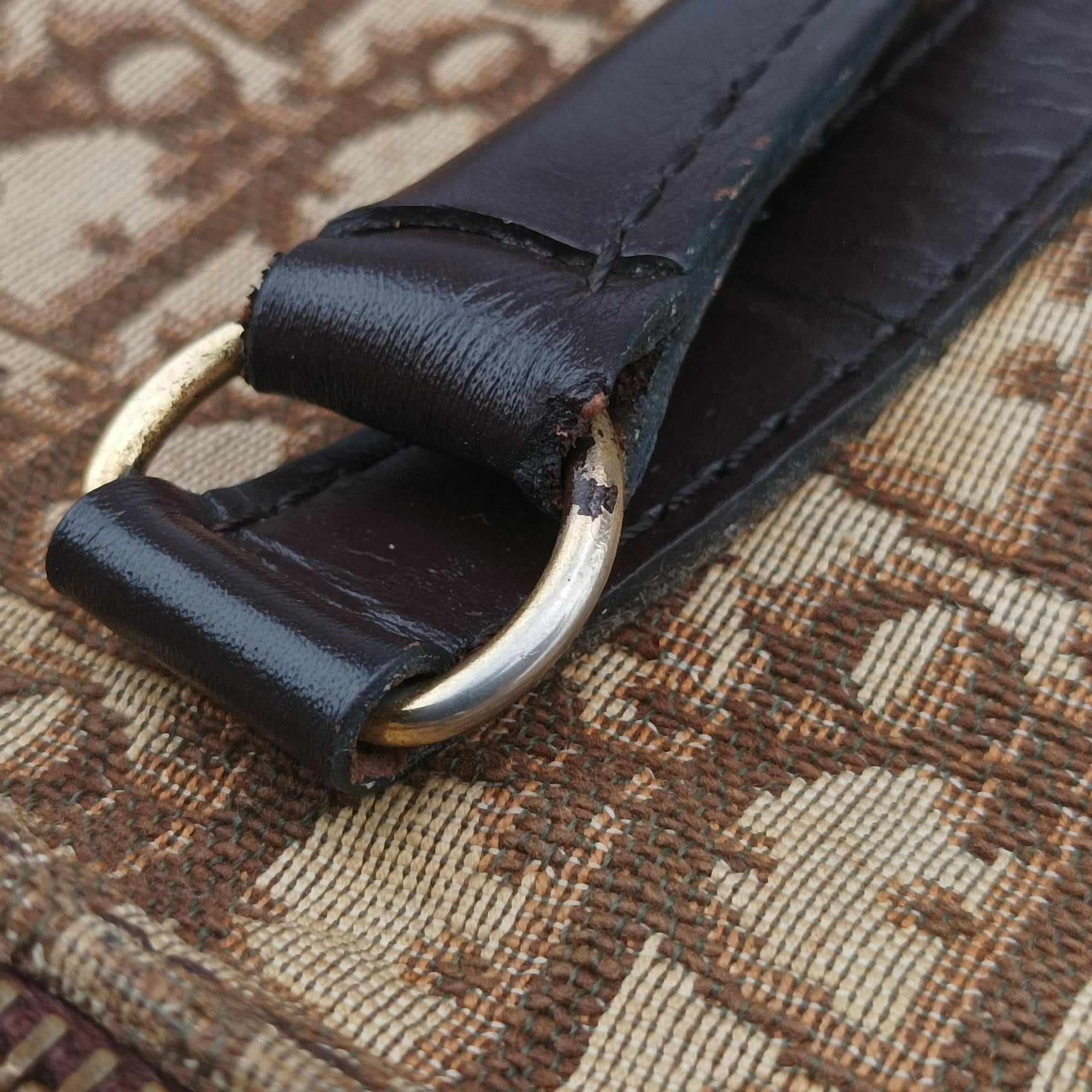 Pre-owned Christian Dior Trotter Brown Canvas×Leather  handbag | stylenewstar