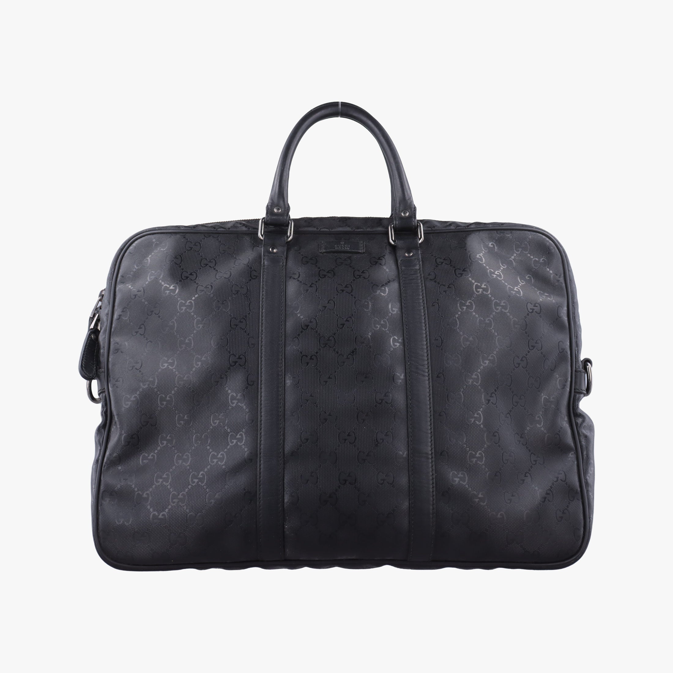Secondhand Gucci GG plus GG Supreme Briefcase Black PVC coated canvas 201480 handbag | stylenewstar
