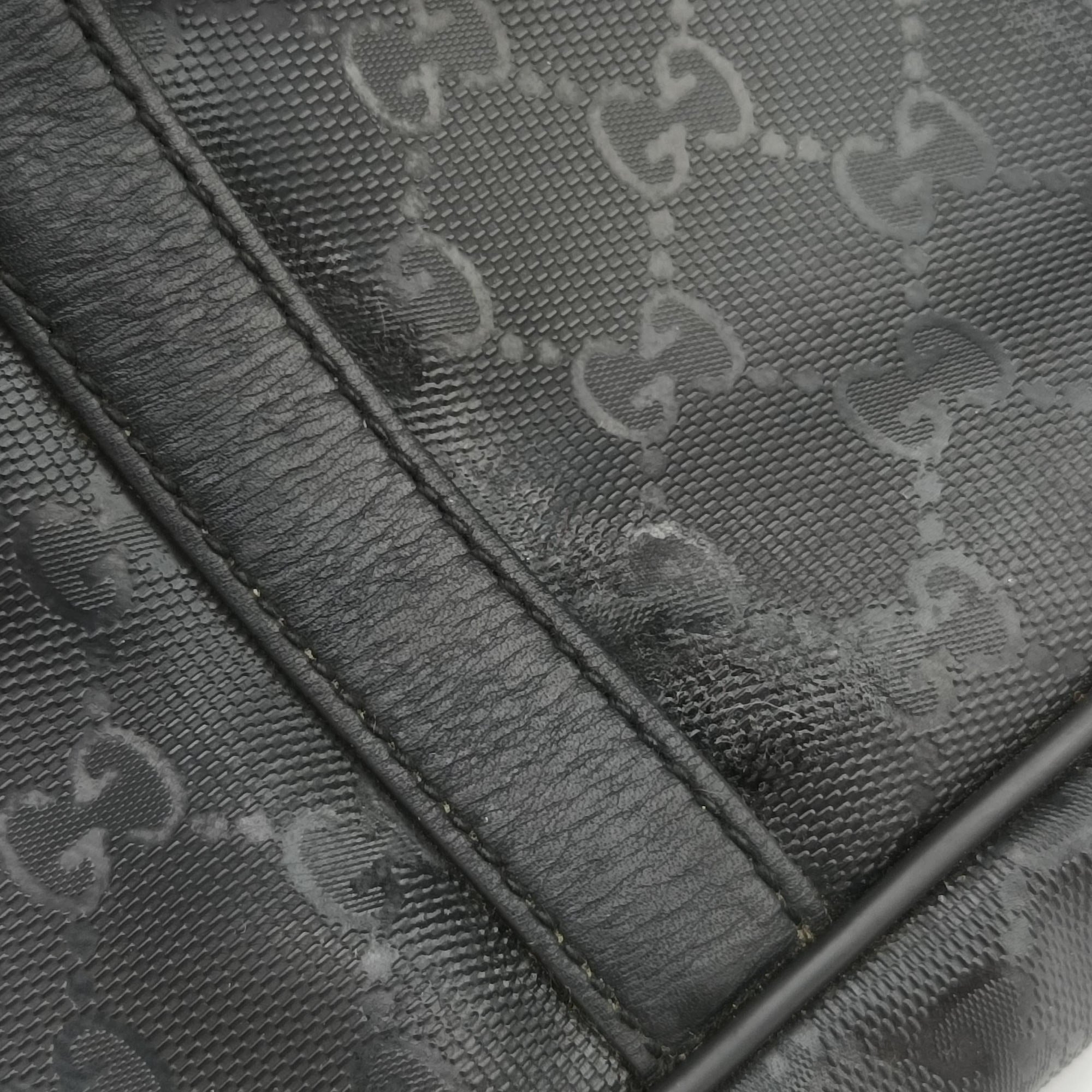 Secondhand Gucci GG plus GG Supreme Briefcase Black PVC coated canvas 201480 handbag | stylenewstar