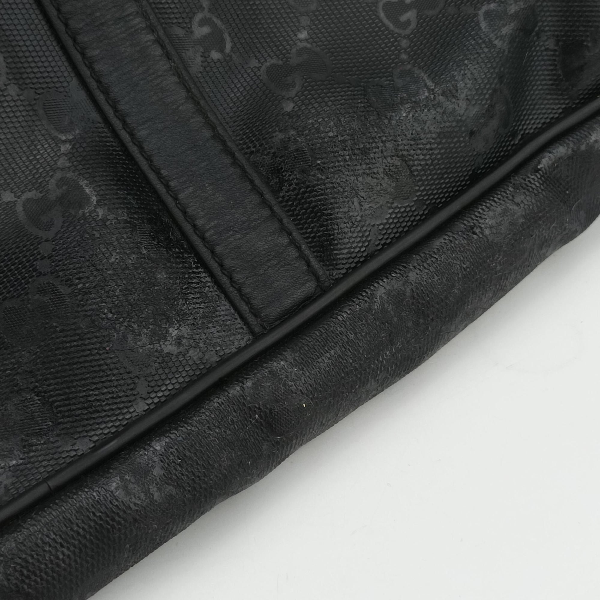 Secondhand Gucci GG plus GG Supreme Briefcase Black PVC coated canvas 201480 handbag | stylenewstar