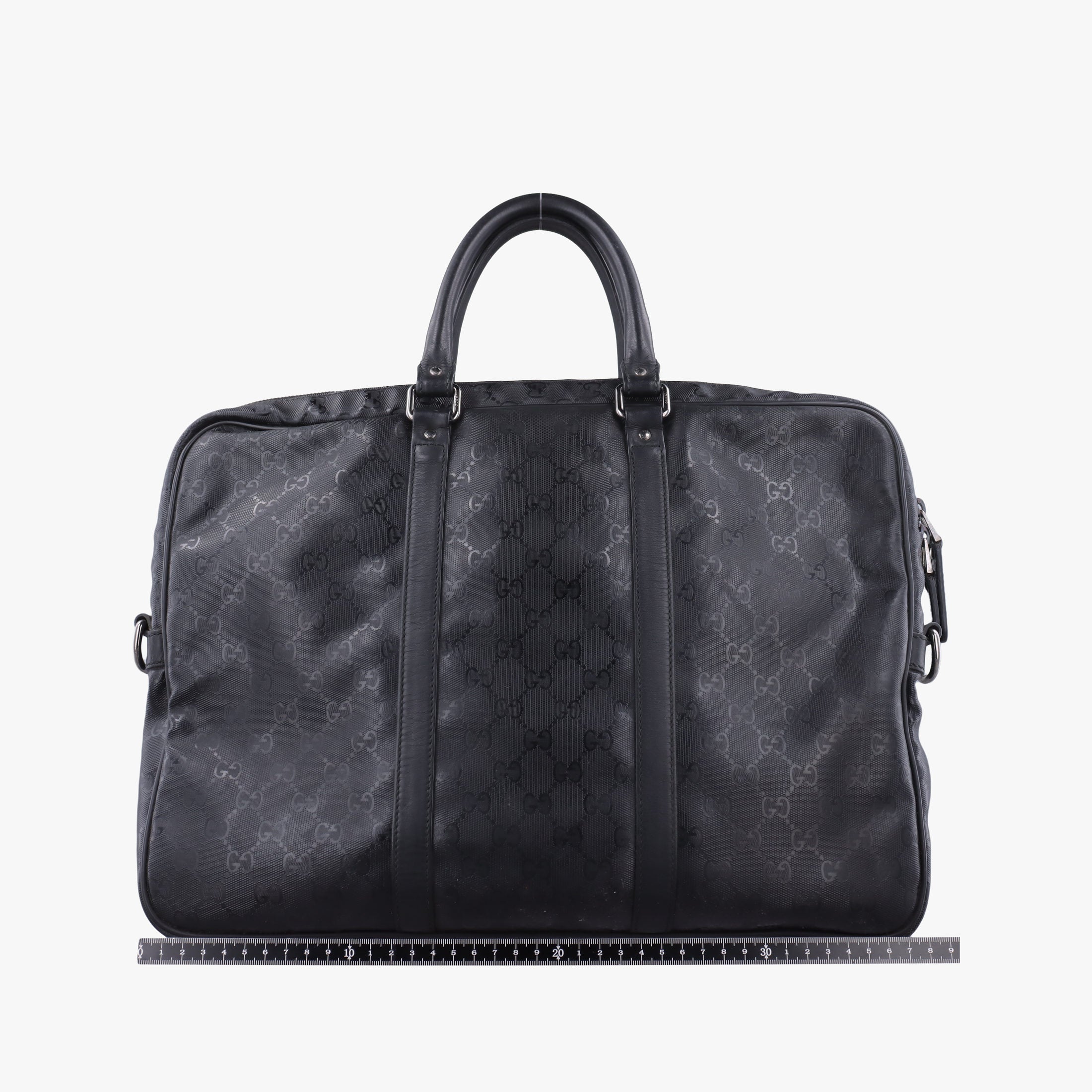 Secondhand Gucci GG plus GG Supreme Briefcase Black PVC coated canvas 201480 handbag | stylenewstar