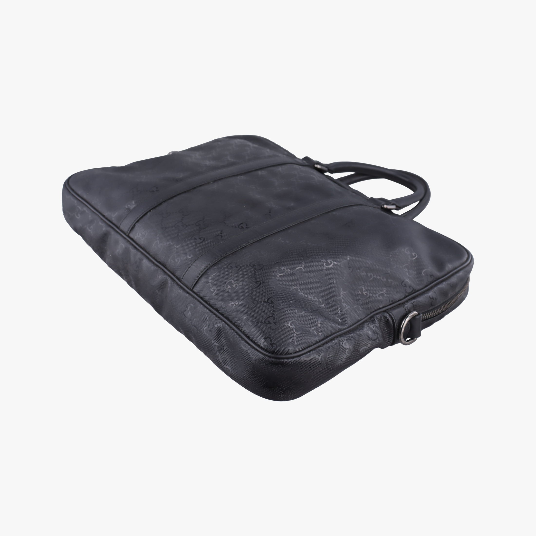 Secondhand Gucci GG plus GG Supreme Briefcase Black PVC coated canvas 201480 handbag | stylenewstar