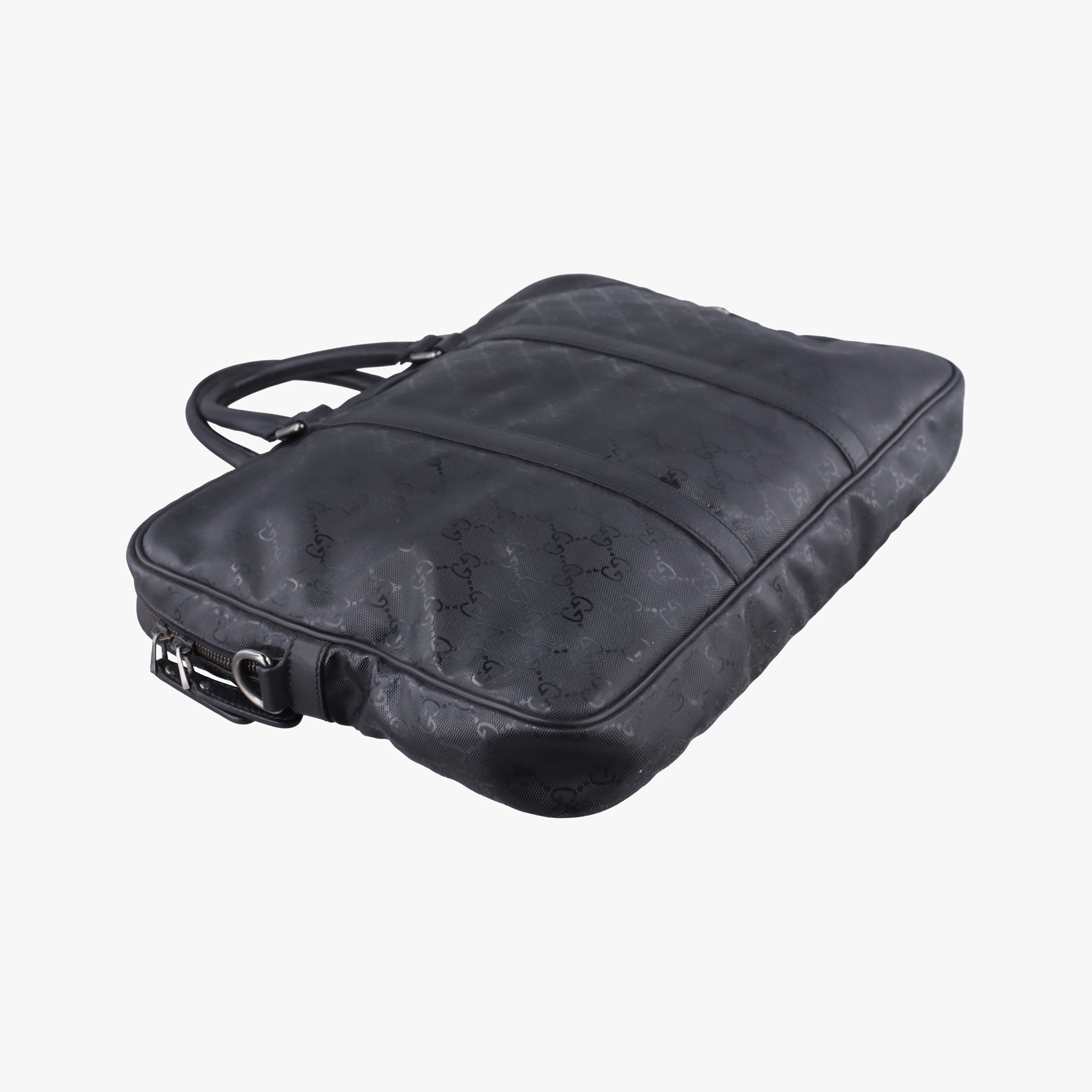 Secondhand Gucci GG plus GG Supreme Briefcase Black PVC coated canvas 201480 handbag | stylenewstar