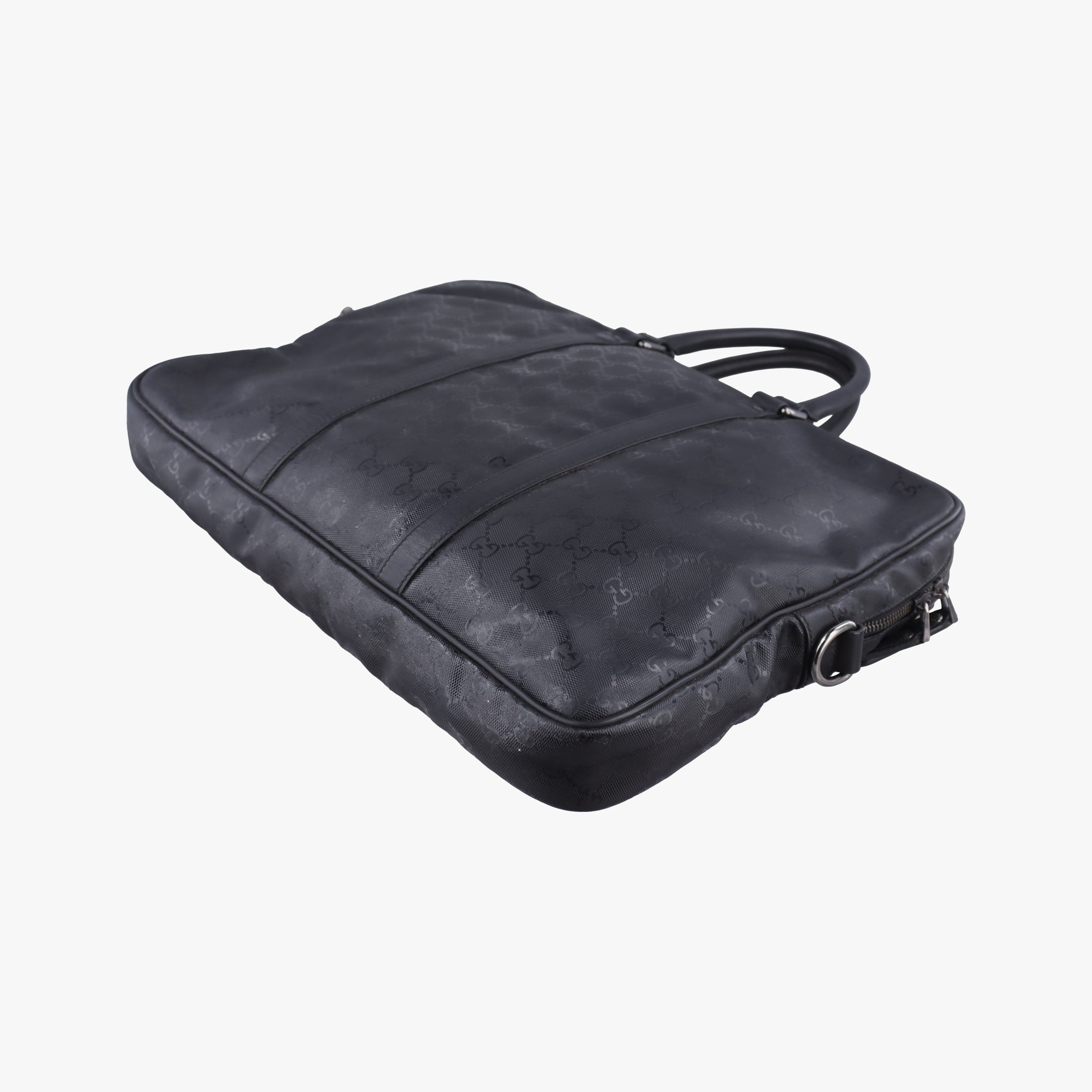 Secondhand Gucci GG plus GG Supreme Briefcase Black PVC coated canvas 201480 handbag | stylenewstar