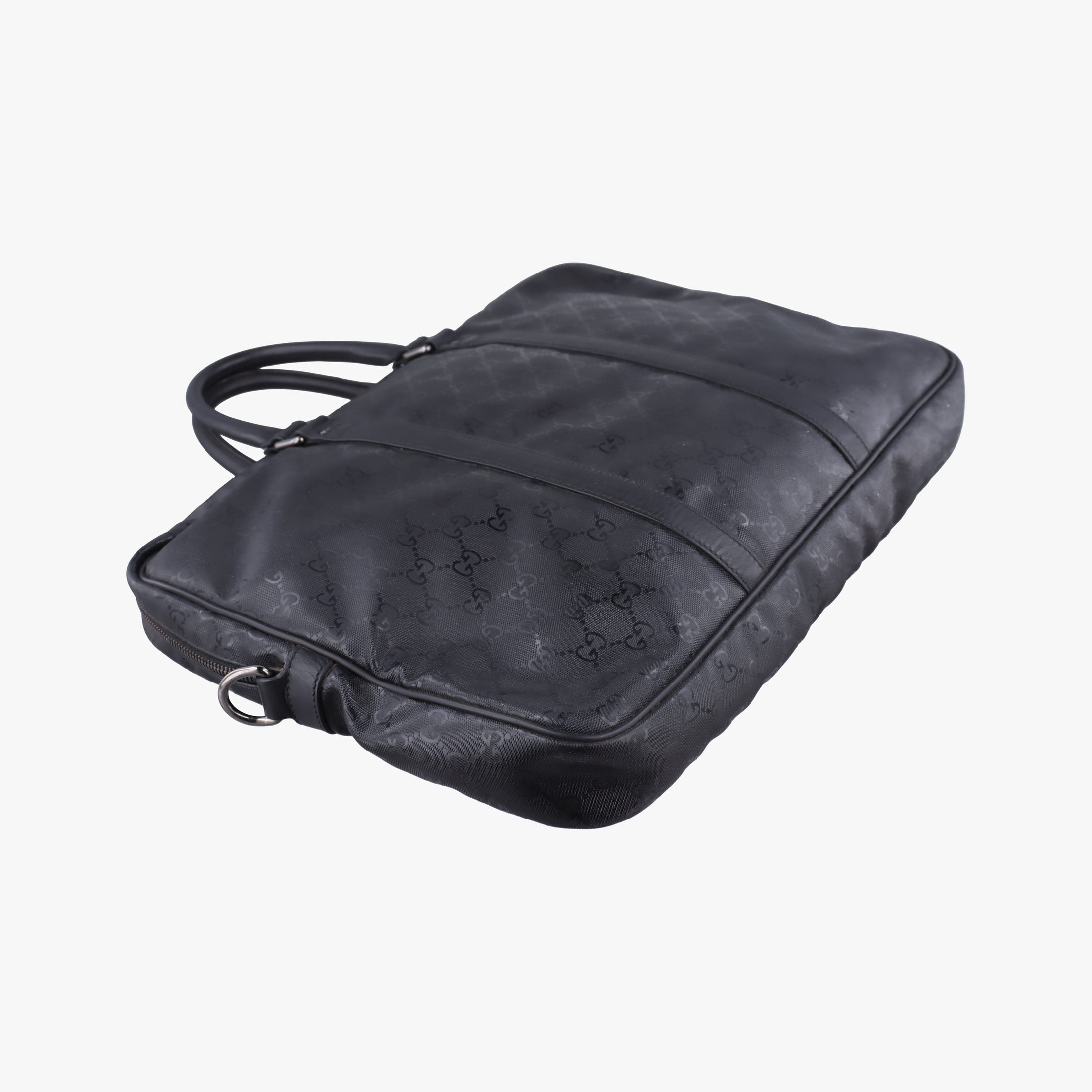 Secondhand Gucci GG plus GG Supreme Briefcase Black PVC coated canvas 201480 handbag | stylenewstar