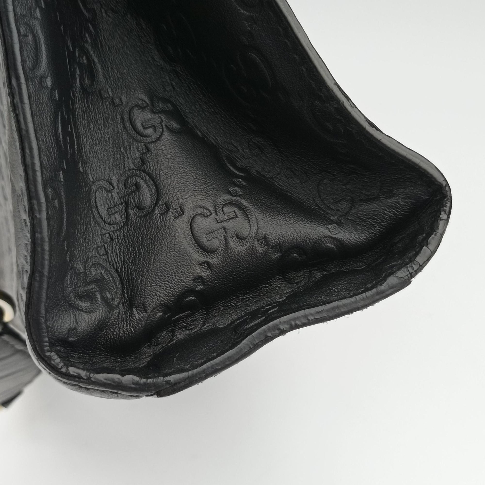 Pre-owned Gucci Emily Black Leather 295402 shoulderbag | stylenewstar