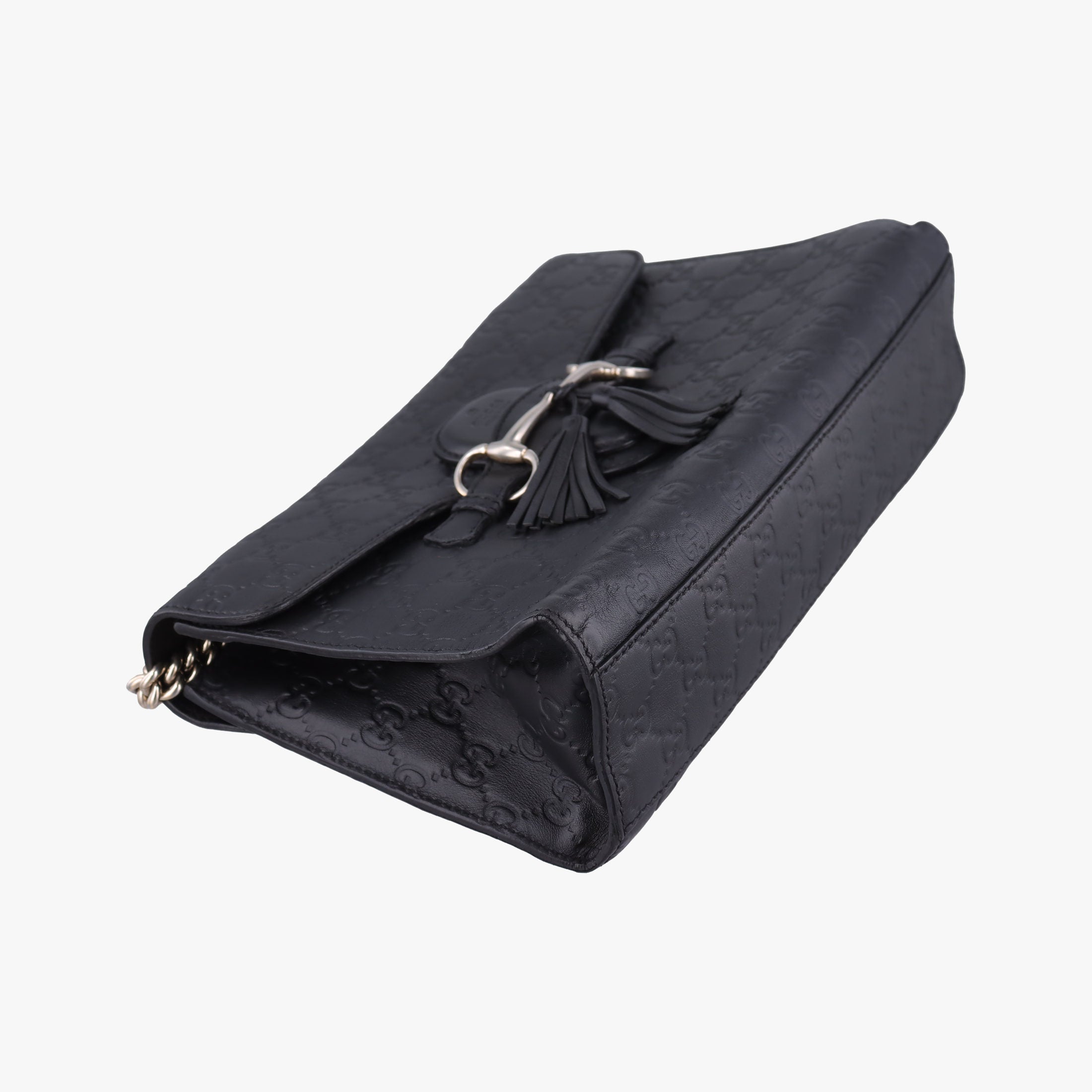 Pre-owned Gucci Emily Black Leather 295402 shoulderbag | stylenewstar