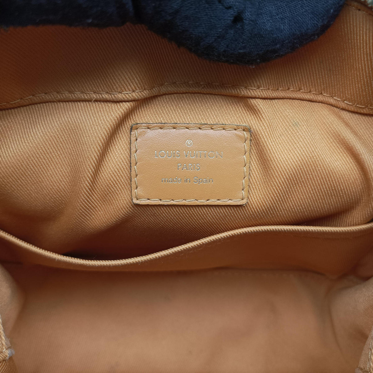 Pre-owned Louis Vuitton SANTA MONICA EBENE+SAFRAN Damier Canvas×calf leather N40178 shoulderbag | stylenewstar