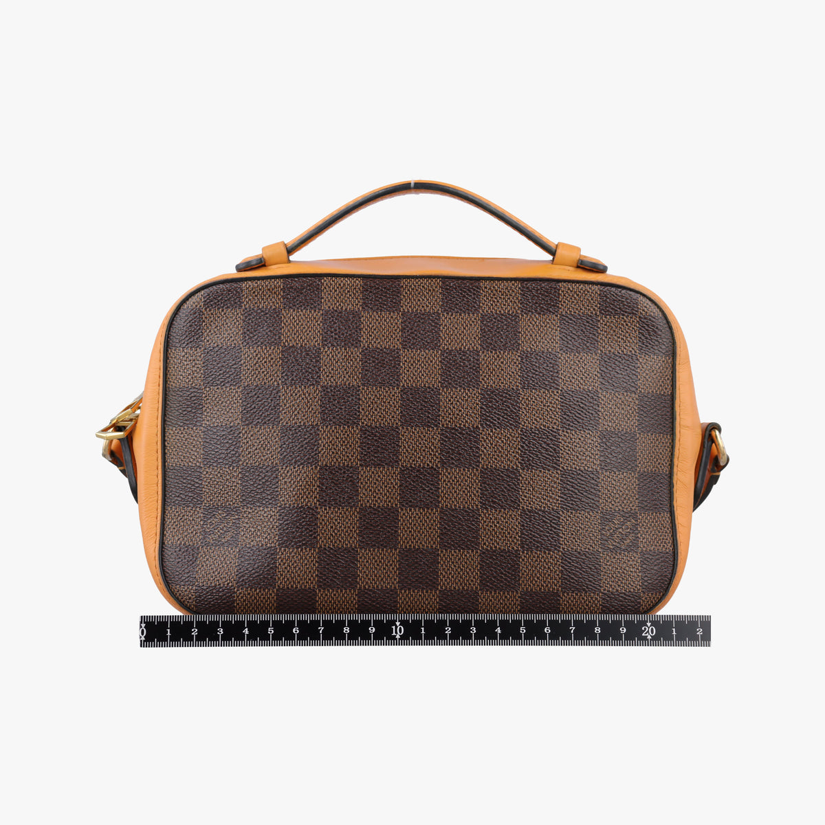 Pre-owned Louis Vuitton SANTA MONICA EBENE+SAFRAN Damier Canvas×calf leather N40178 shoulderbag | stylenewstar