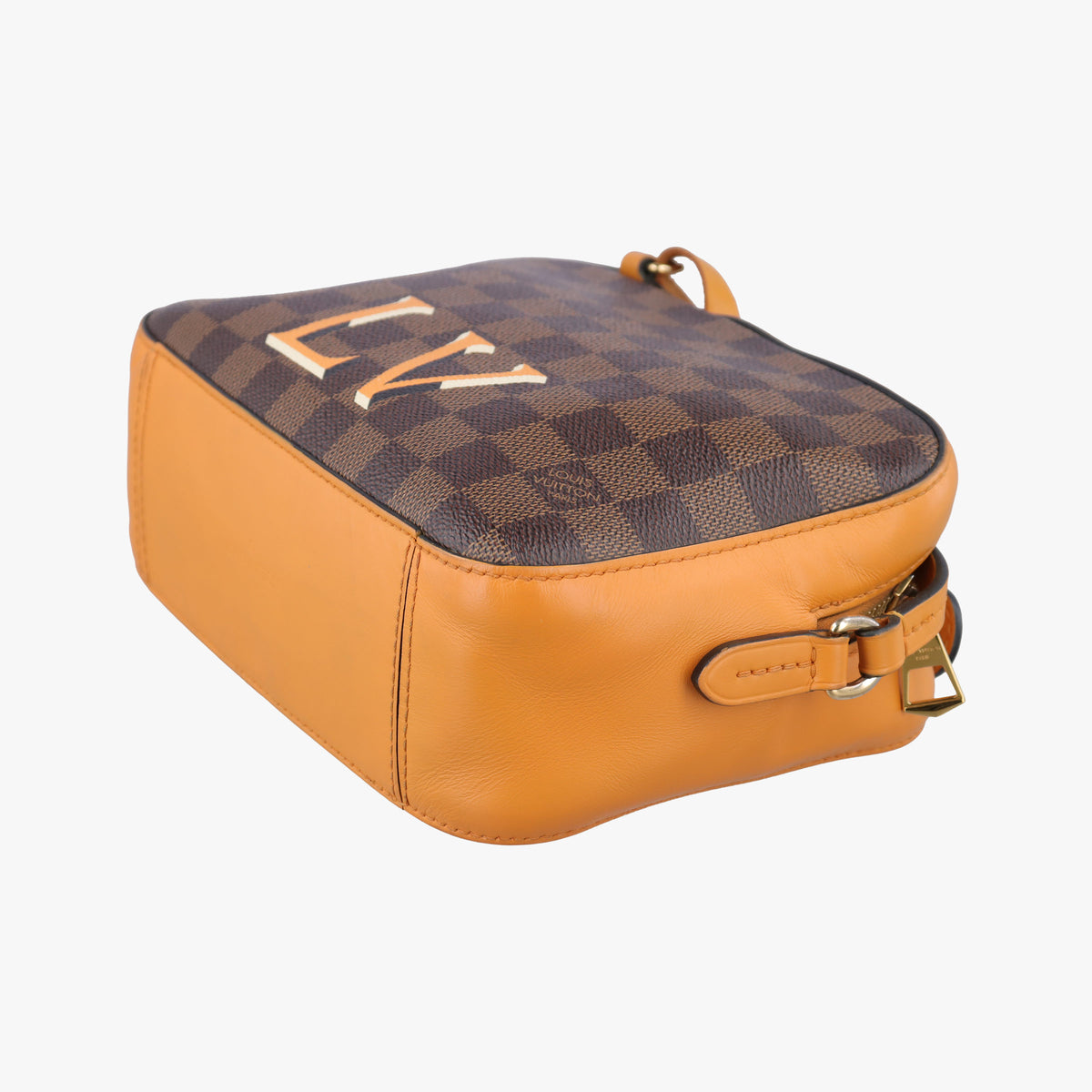 Pre-owned Louis Vuitton SANTA MONICA EBENE+SAFRAN Damier Canvas×calf leather N40178 shoulderbag | stylenewstar