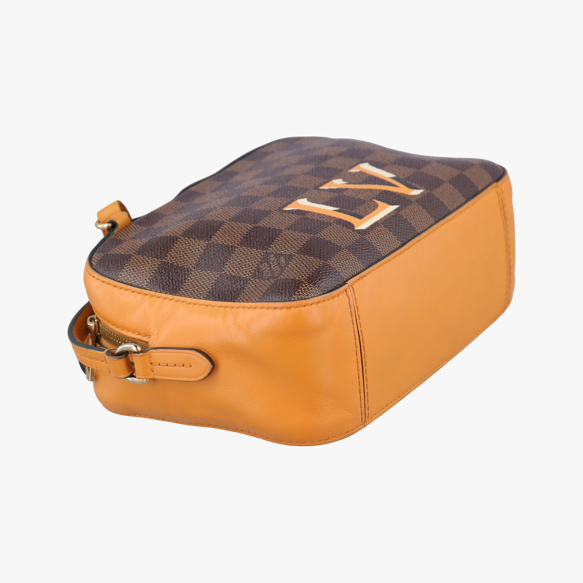 Pre-owned Louis Vuitton SANTA MONICA EBENE+SAFRAN Damier Canvas×calf leather N40178 shoulderbag | stylenewstar
