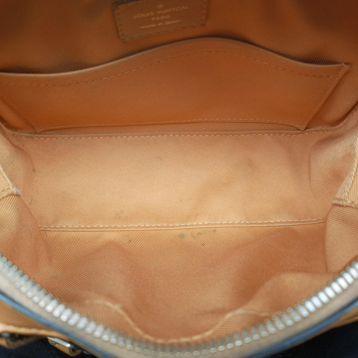 Pre-owned Louis Vuitton SANTA MONICA EBENE+SAFRAN Damier Canvas×calf leather N40178 shoulderbag | stylenewstar