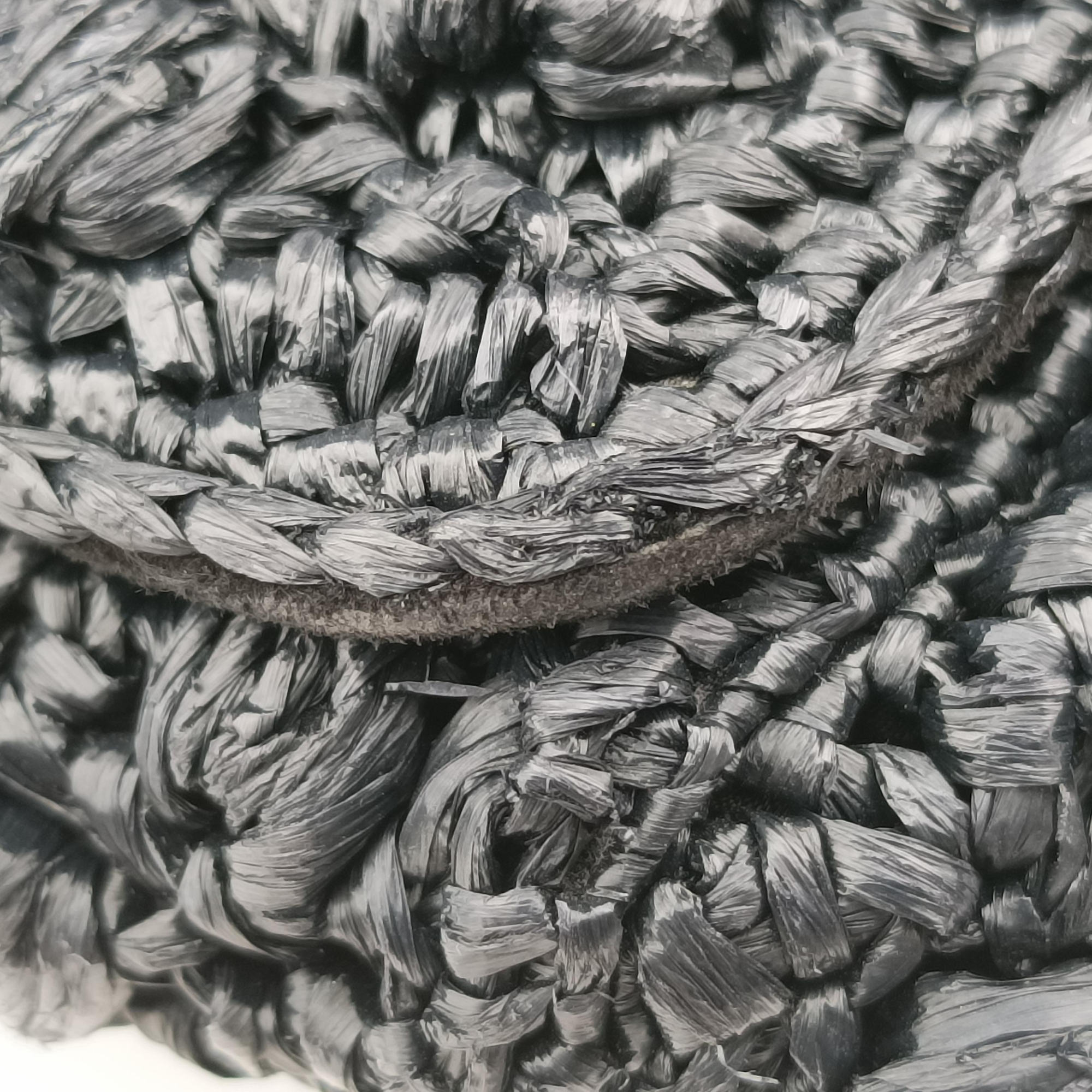 Pre-owned Dolce & Gabbana Sicily Black Crocheted raffia × calfskin   shoulderbag | stylenewstar