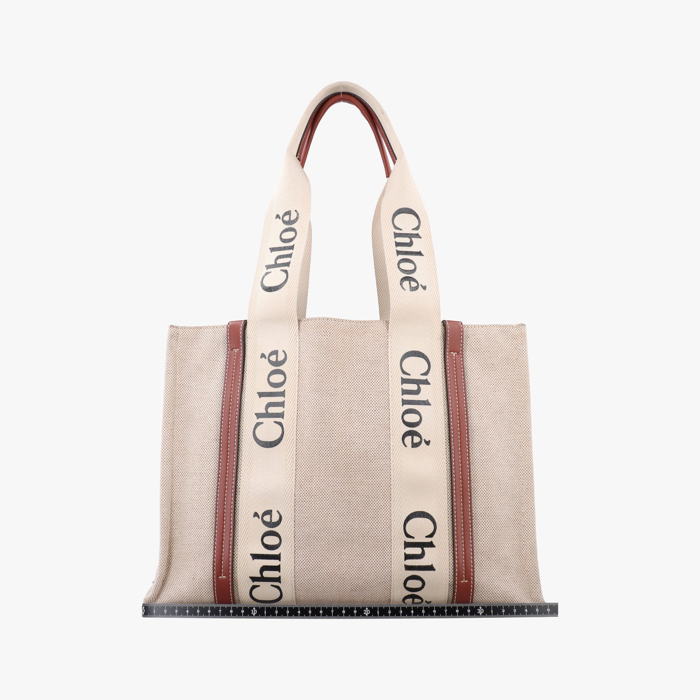 Secondhand Chloe Woody Beige×Brown×Black canvas  handbag | stylenewstar