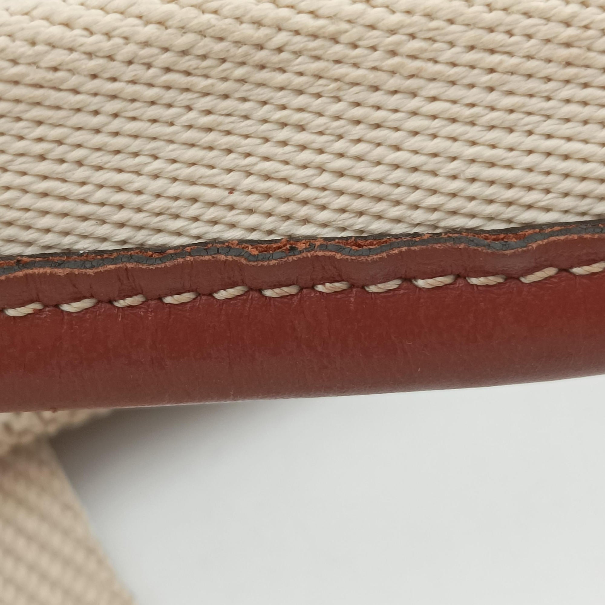 Secondhand Chloe Woody Beige×Brown×Black canvas  handbag | stylenewstar