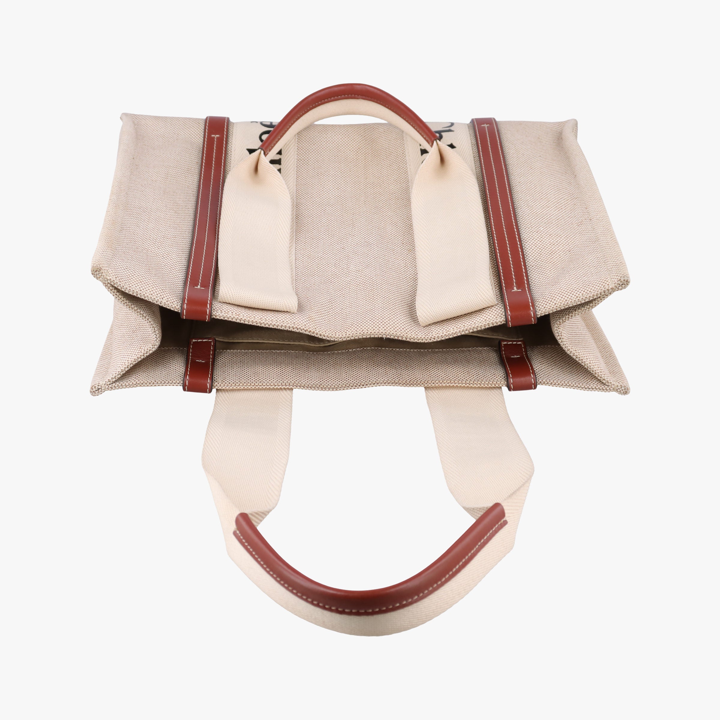 Secondhand Chloe Woody Beige×Brown×Black canvas  handbag | stylenewstar