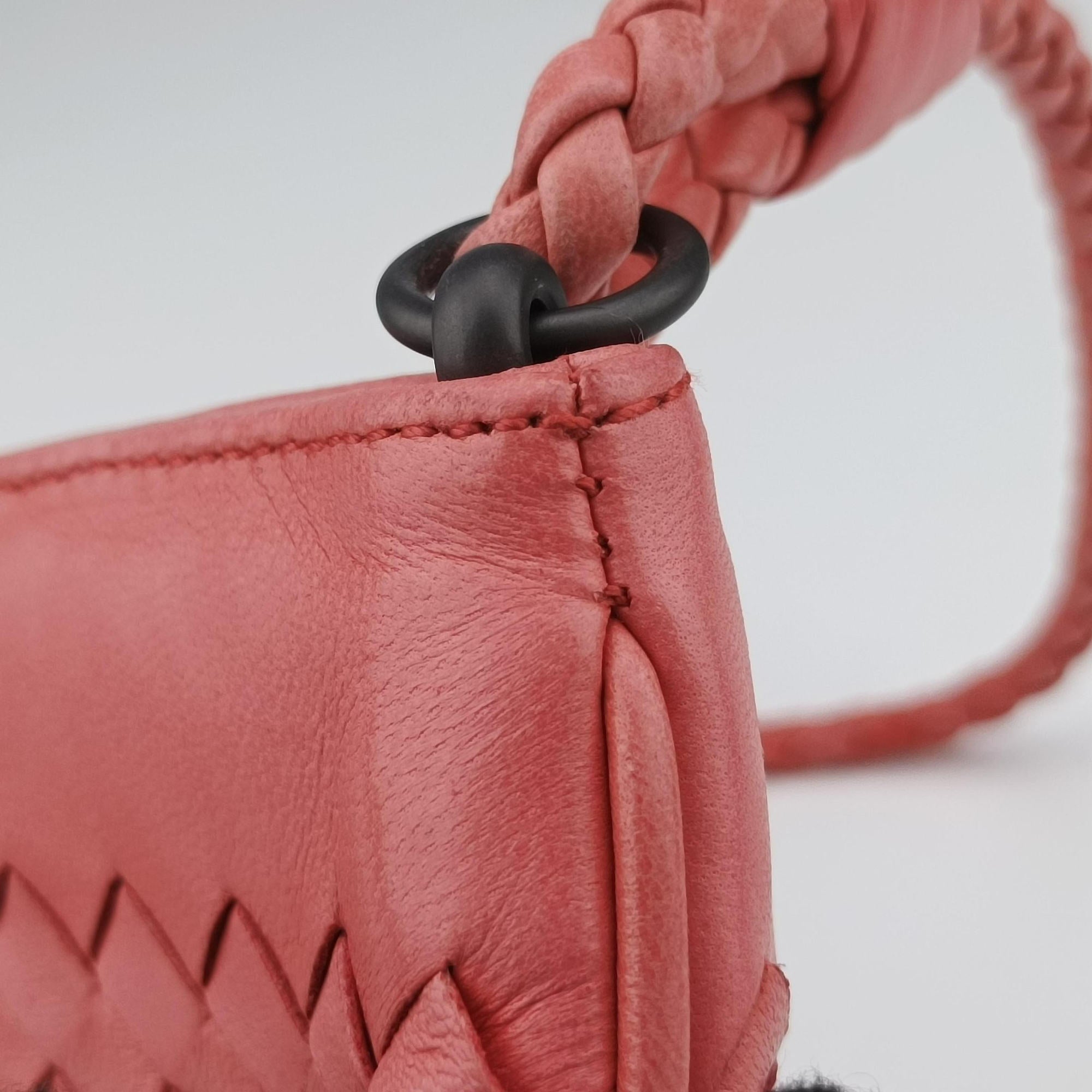 Pre-owned Bottega Veneta Intrecciato Pink lambskin  handbag | stylenewstar