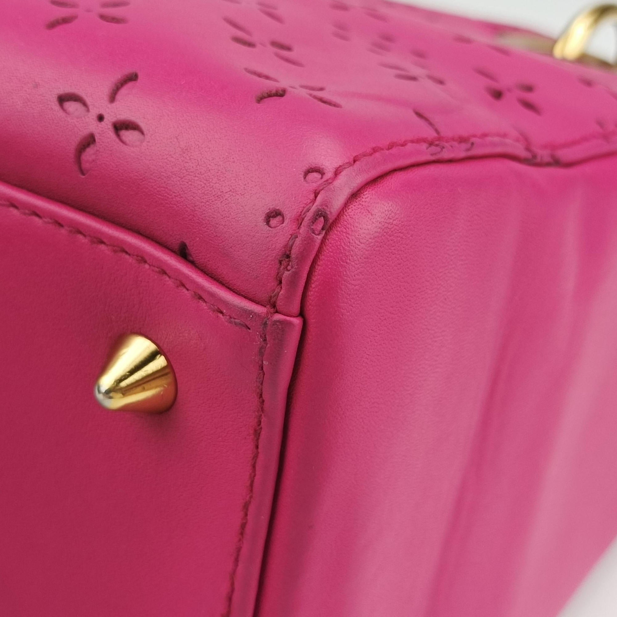 Pre-owned Christian Dior Lady Dior Rose leather  shoulderbag | stylenewstar