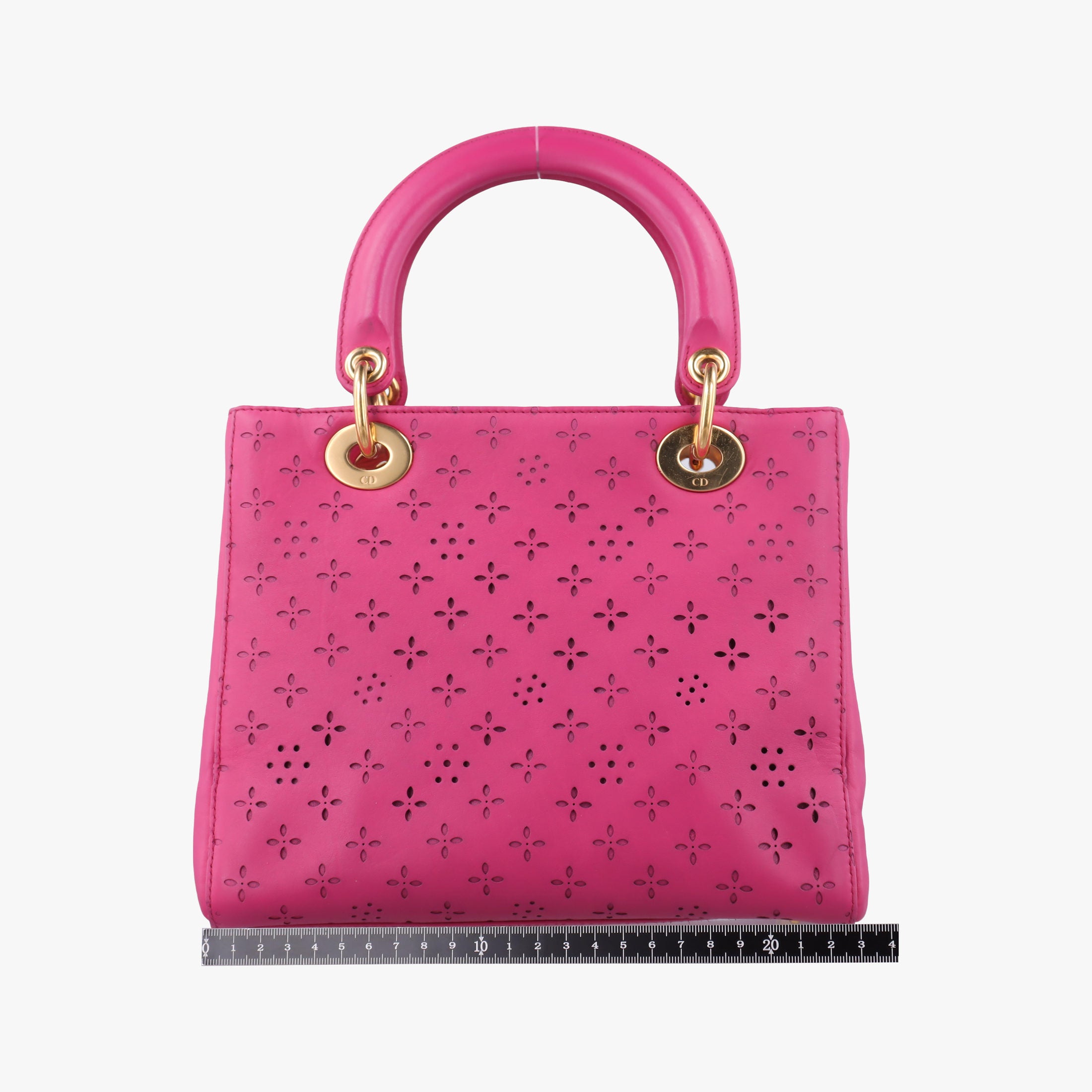 Pre-owned Christian Dior Lady Dior Rose leather  shoulderbag | stylenewstar
